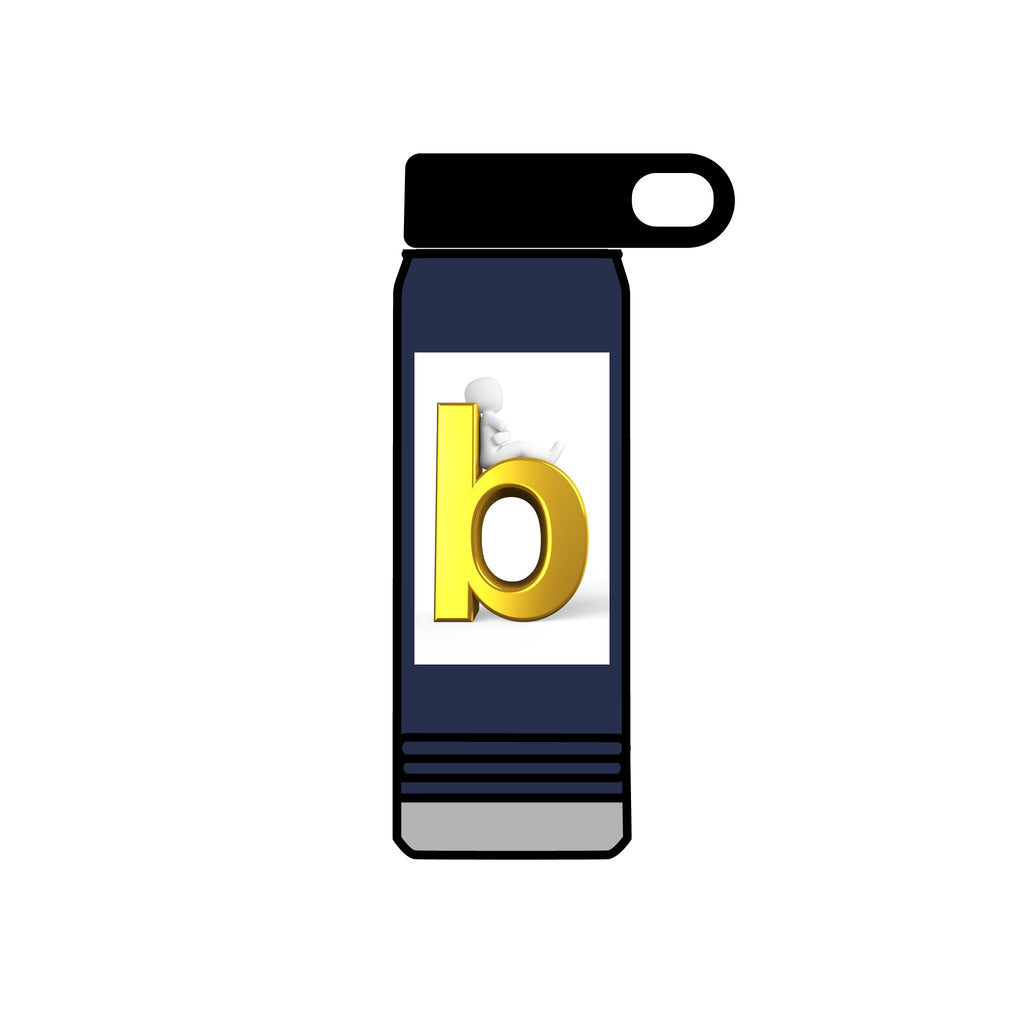 Gold Letter B Monogram Water Bottle | 20oz Insulated Bottle
