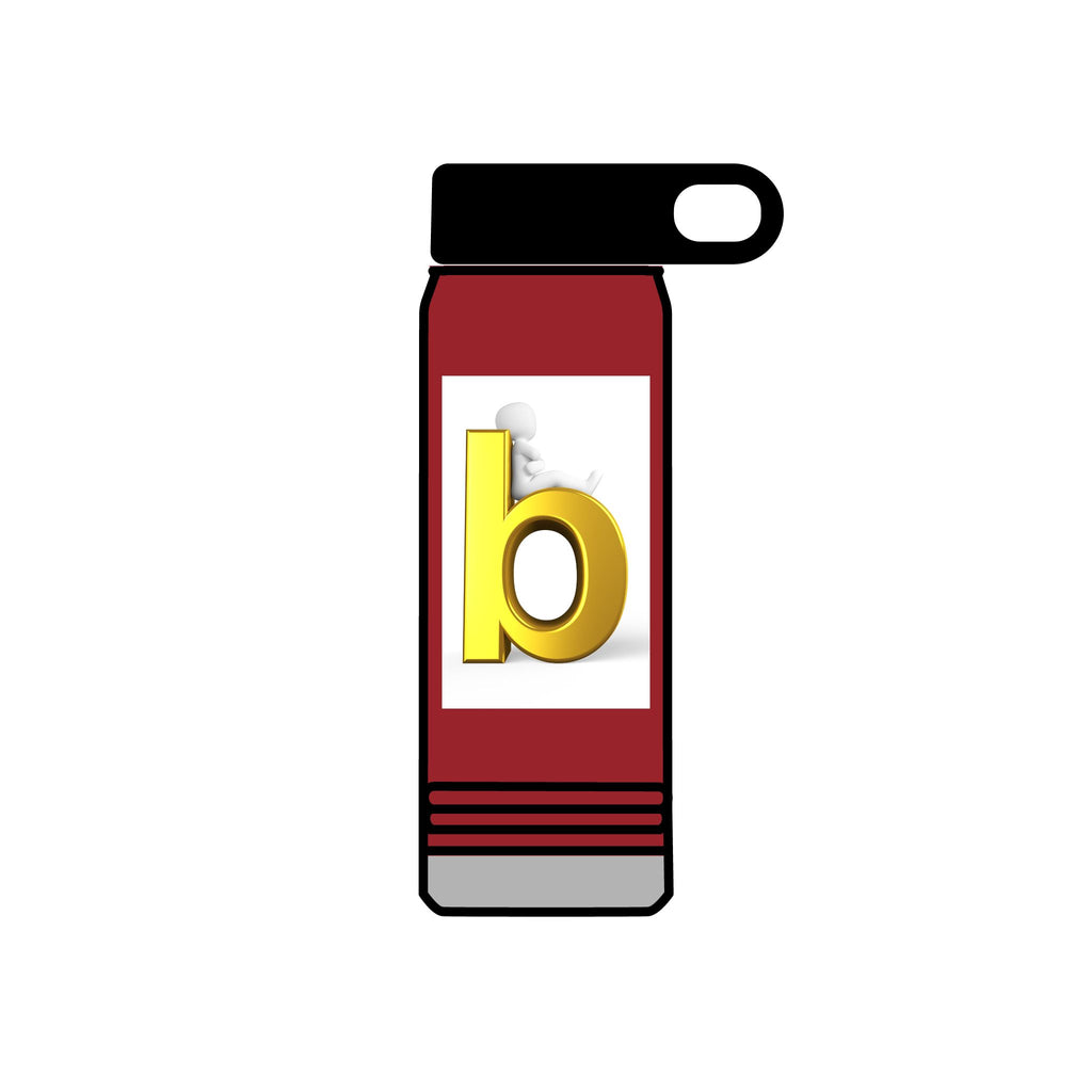 Gold Letter B Monogram Water Bottle | 20oz Insulated Bottle