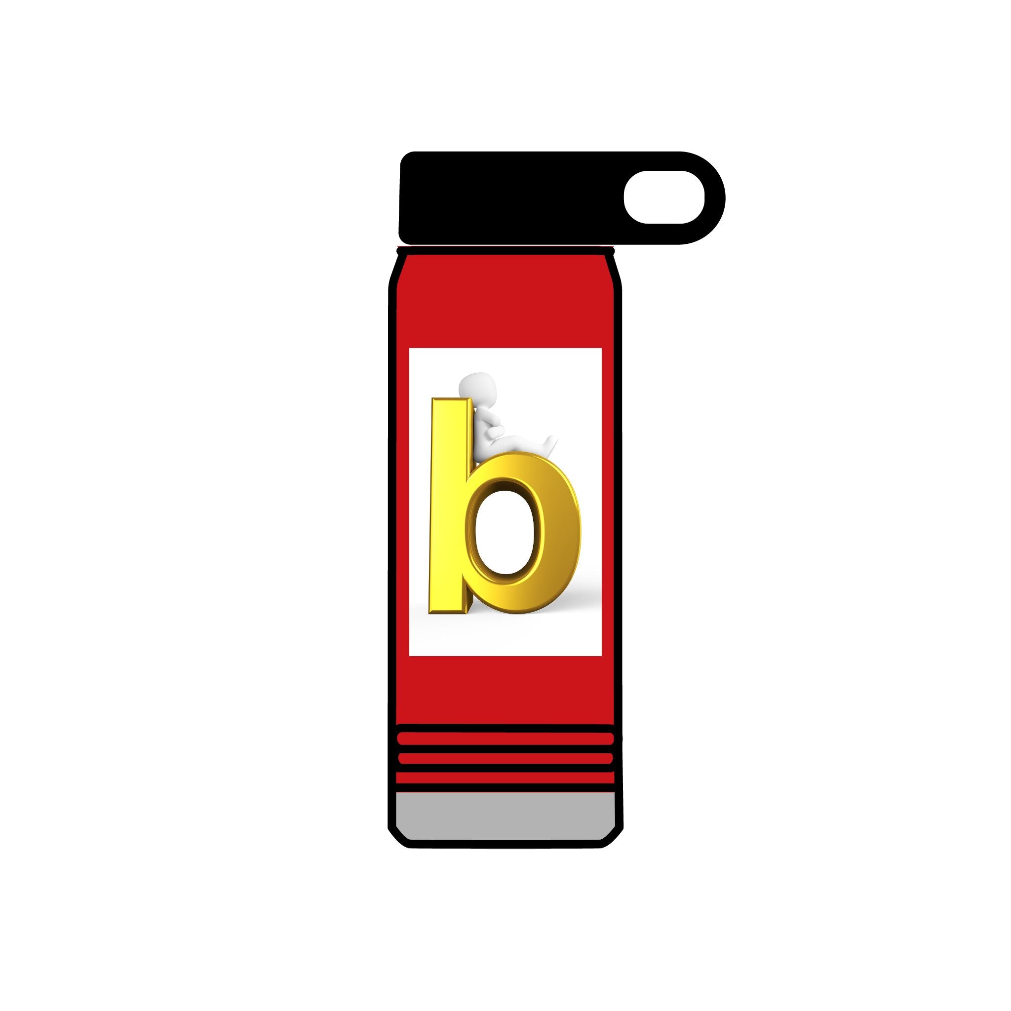 Gold Letter B Monogram Water Bottle | 20oz Insulated Bottle