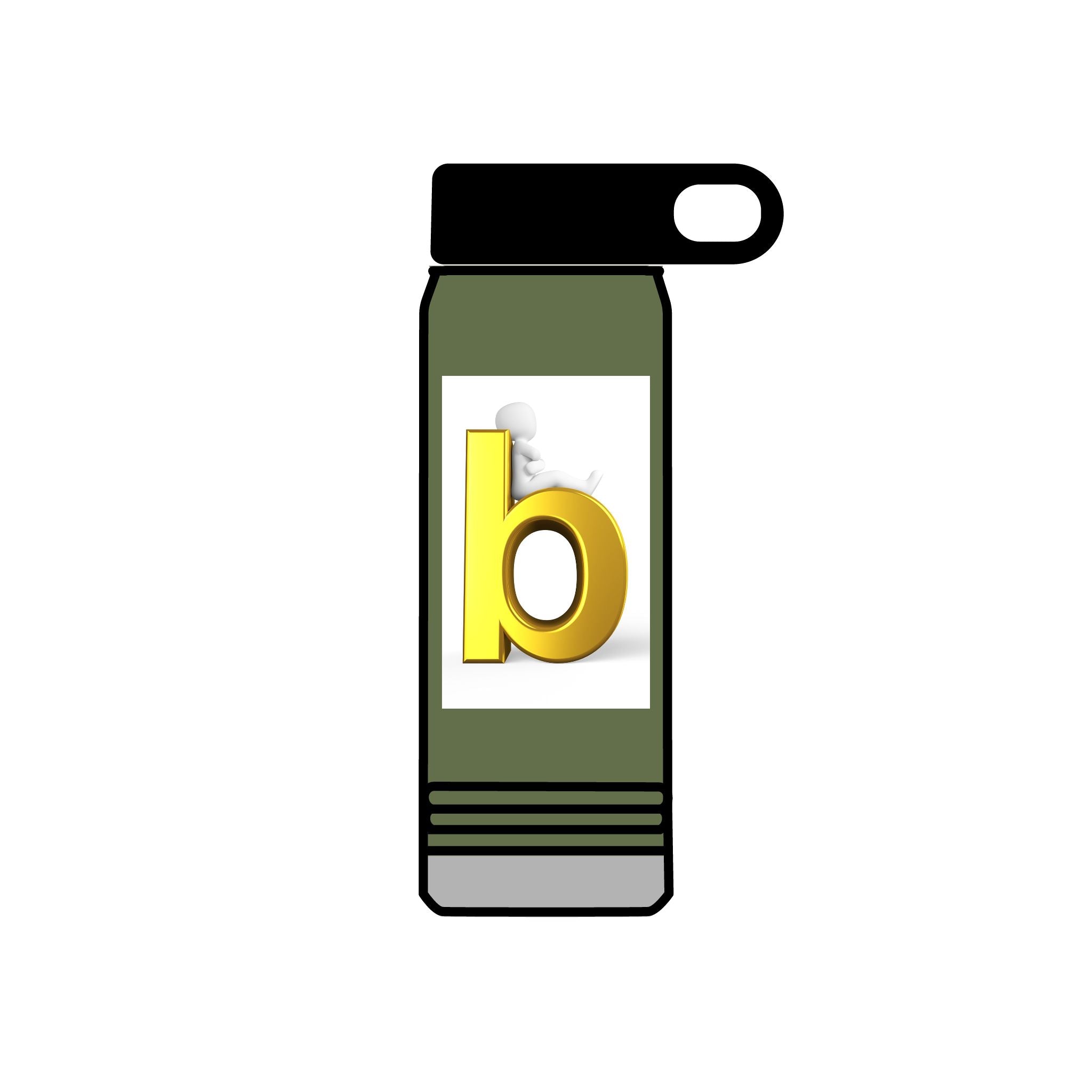 Gold Letter B Monogram Water Bottle | 20oz Insulated Bottle