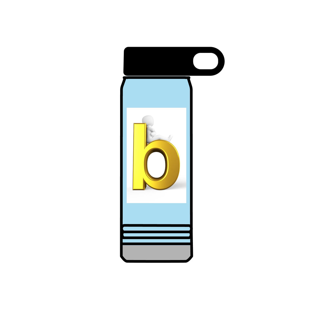 Gold Letter B Monogram Water Bottle | 20oz Insulated Bottle