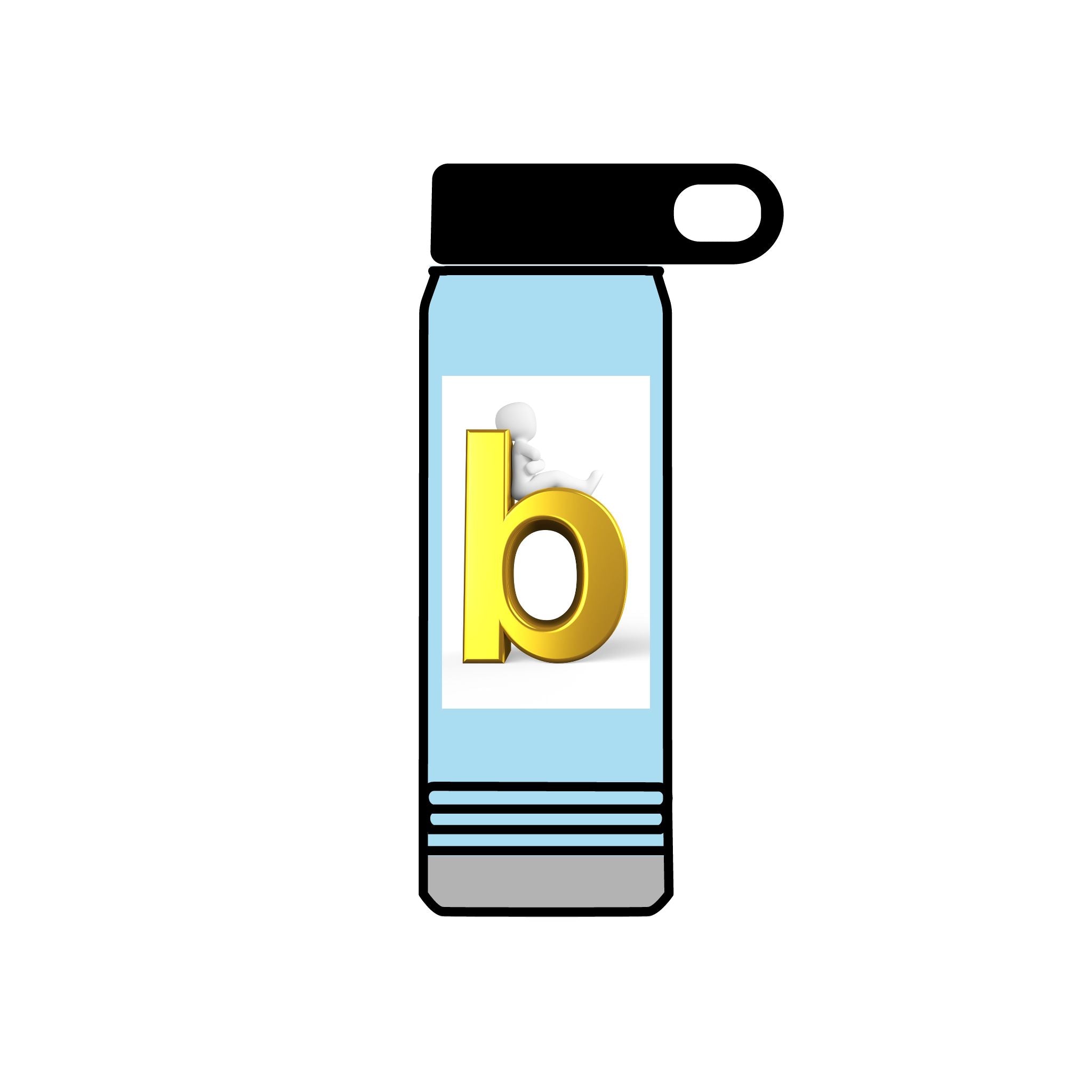 Gold Letter B Monogram Water Bottle | 20oz Insulated Bottle
