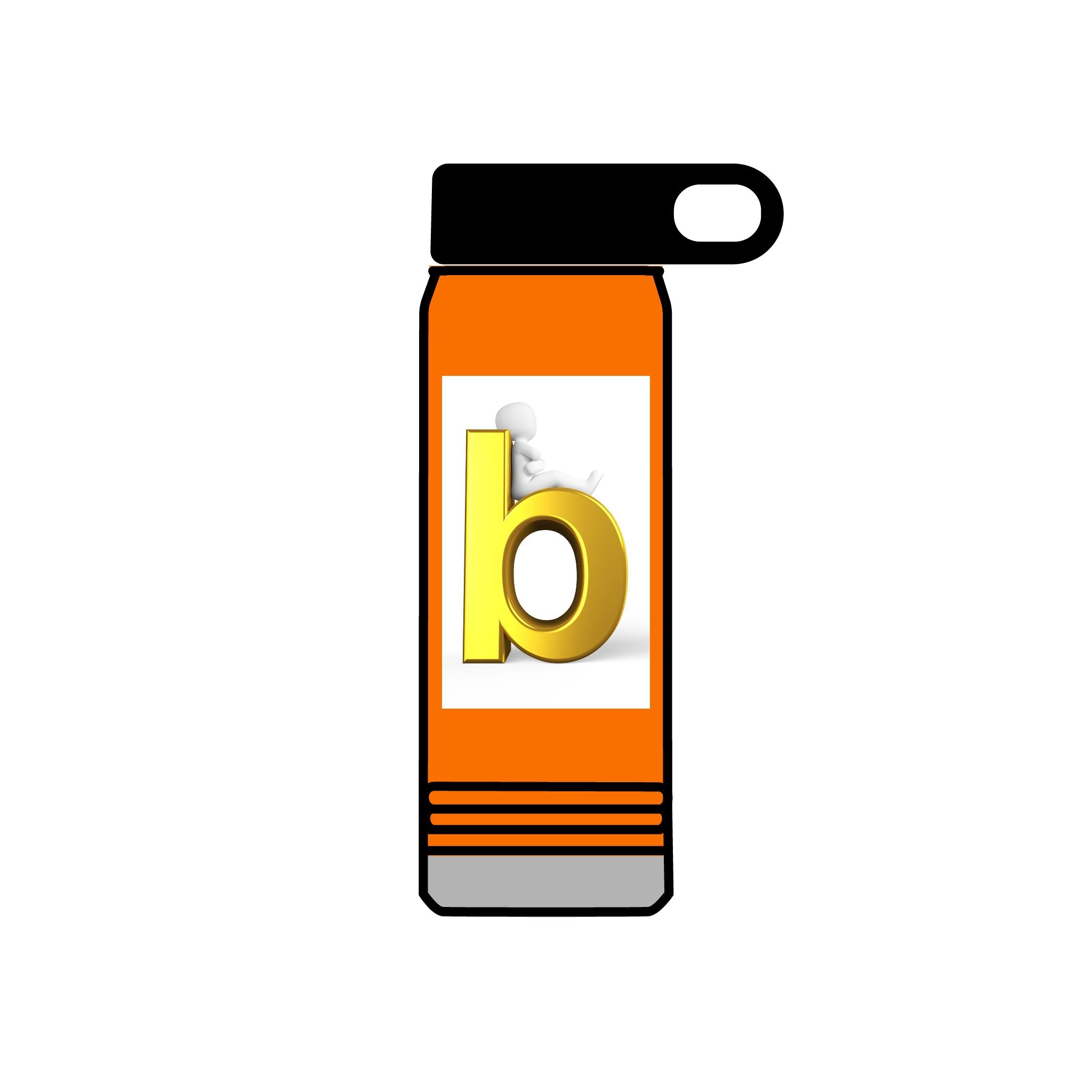 Gold Letter B Monogram Water Bottle | 20oz Insulated Bottle