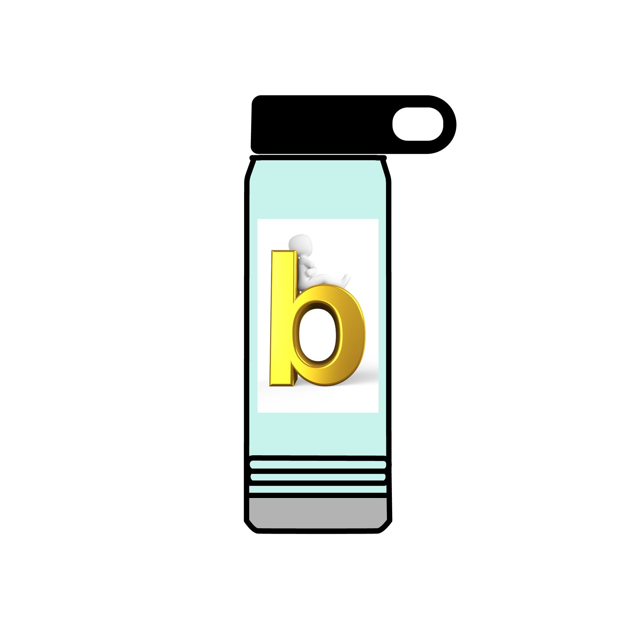 Gold Letter B Monogram Water Bottle | 20oz Insulated Bottle
