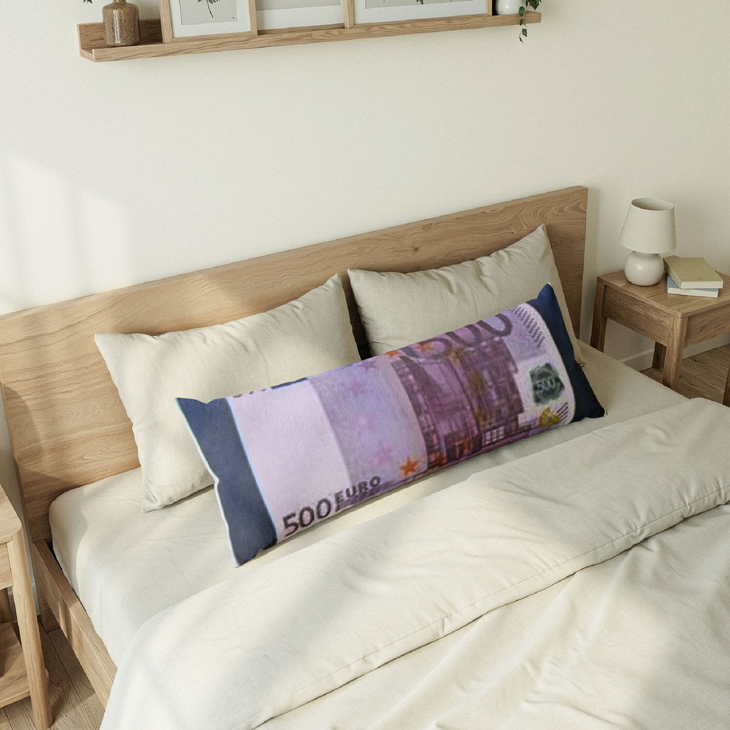 500 Euro Banknote Body Pillow | Money Print, Novelty Cushion