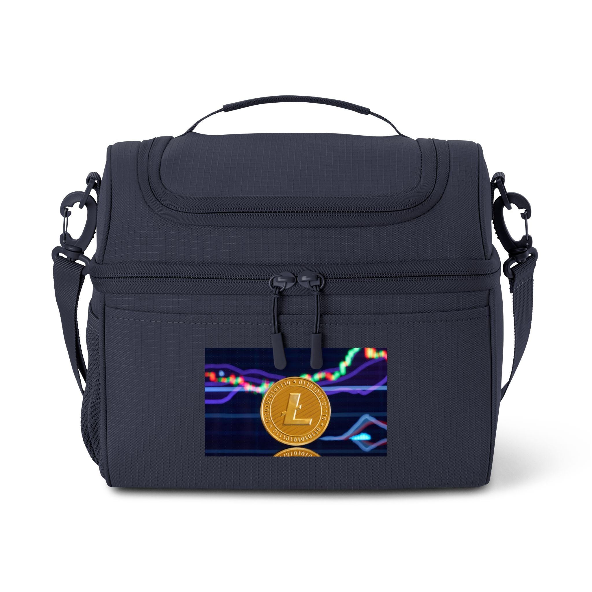 Litecoin Crypto Coin Cooler Bag | Insulated Lunch Cooler, Blockchain Design