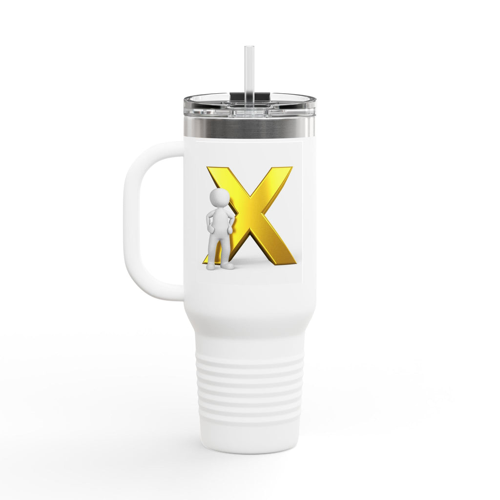 3D Person with Gold X Tumbler 40oz