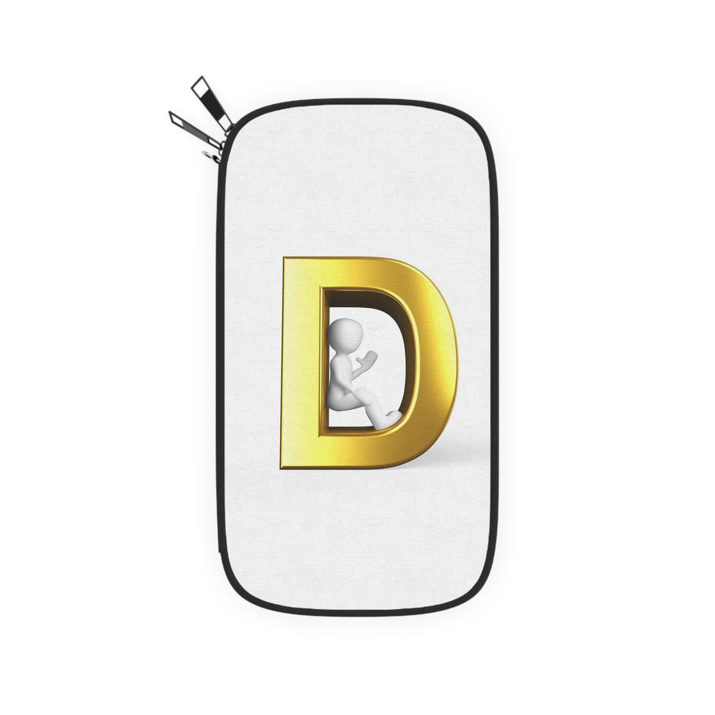 Gold Letter D Monogram Passport Wallet | Initial D Travel Organizer