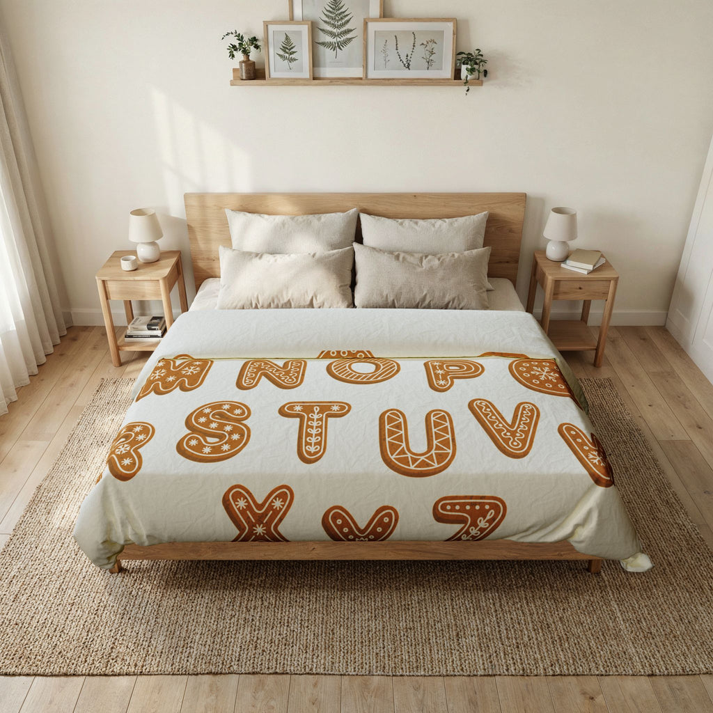Gingerbread Cookie Alphabet Duvet Cover | Kids Bedding, Holiday Alphabet