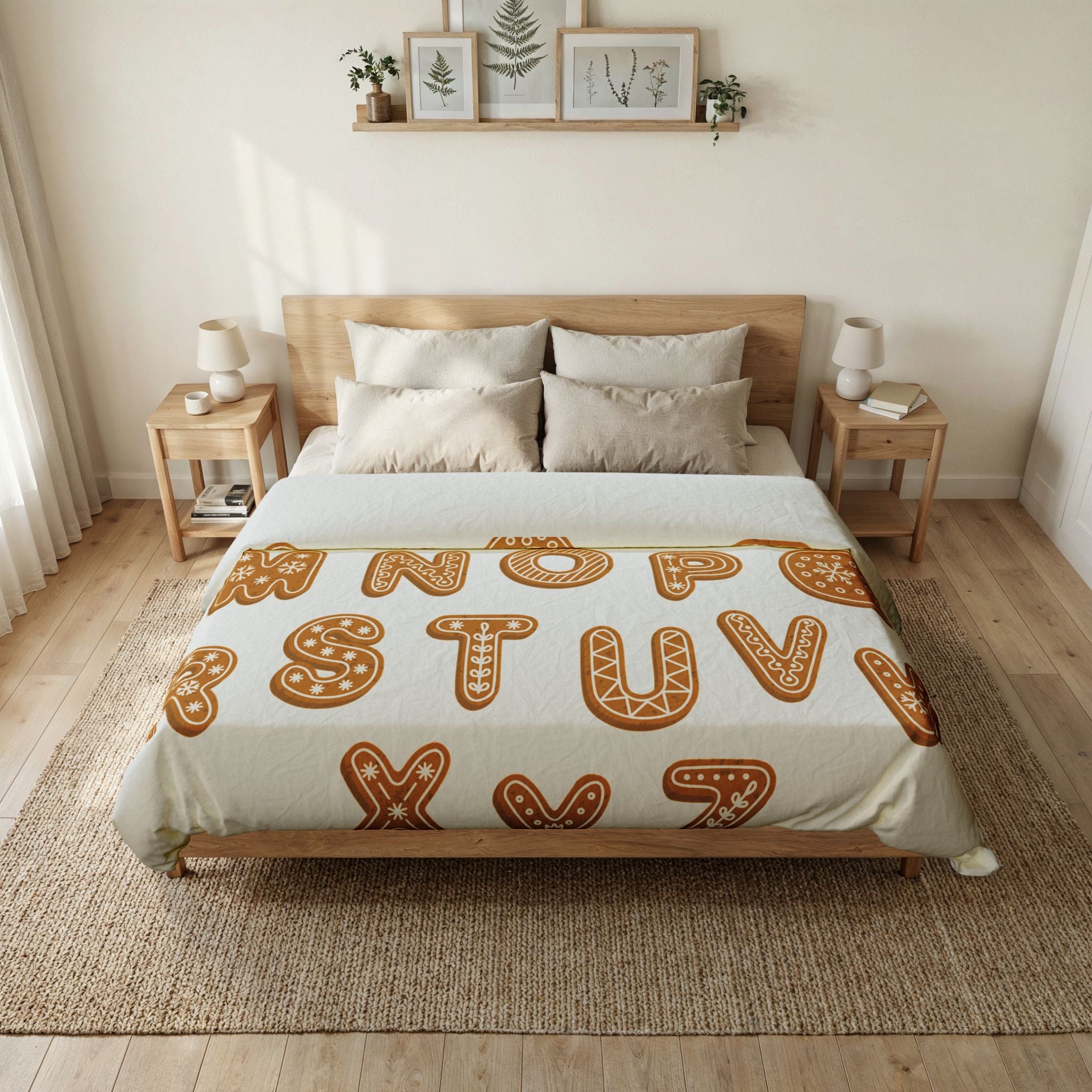 Gingerbread Cookie Alphabet Duvet Cover | Kids Bedding, Holiday Alphabet