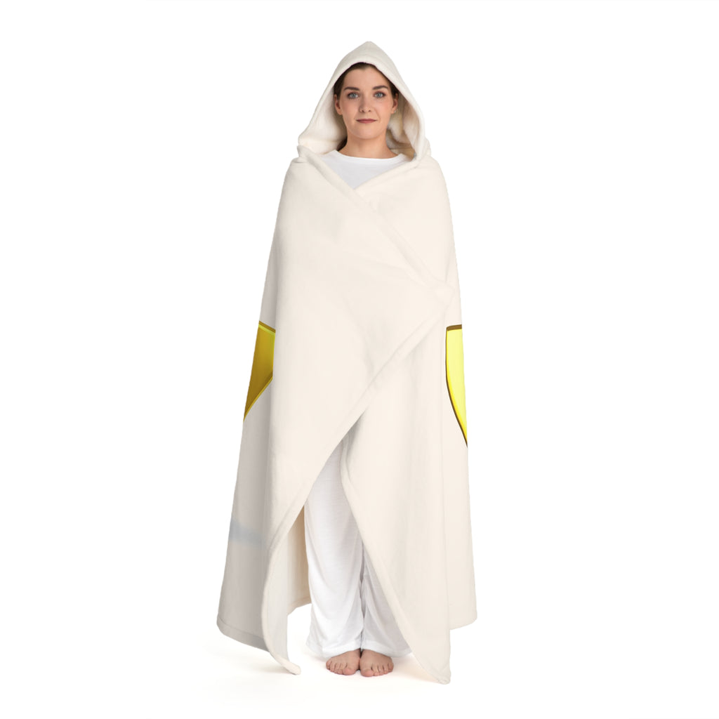 Gold Letter W With Figure Cozy Hooded Sherpa Blanket | Fleece Throw with Hood