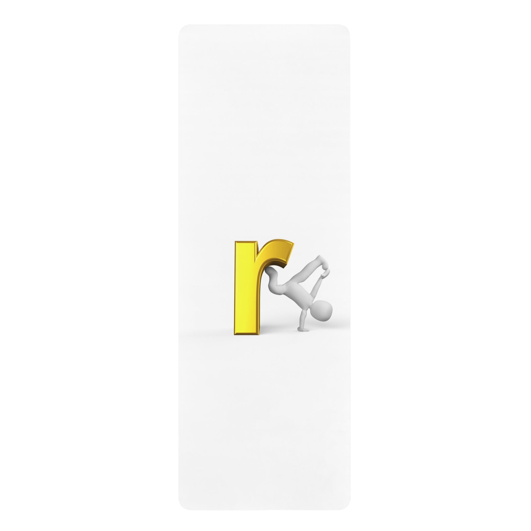 Gold Letter R Breakdance Pose Rubber Yoga Mat | Alphabet Dance Illustration
