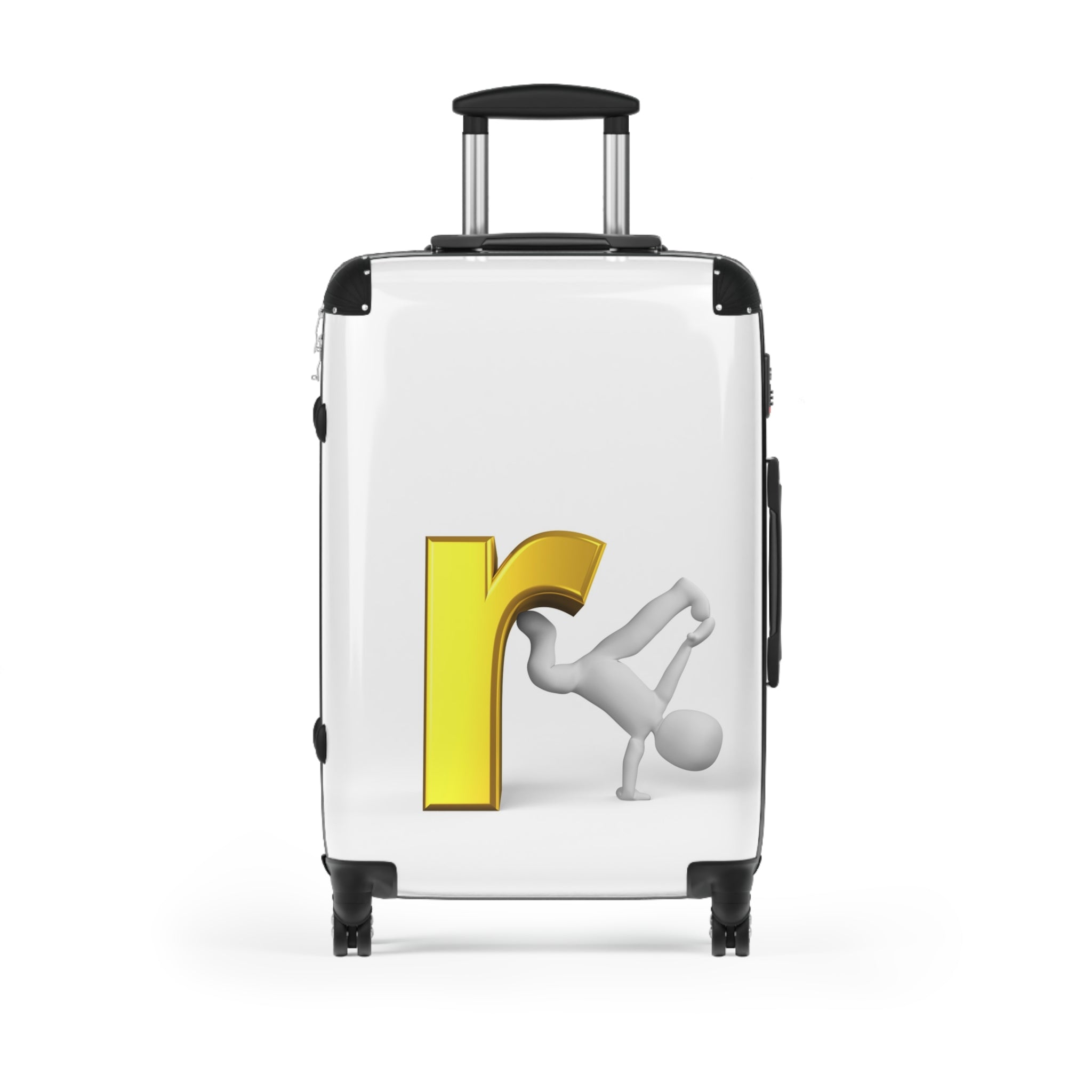Yellow Letter R Breakdance Character Suitcase | Personalized Luggage Cover