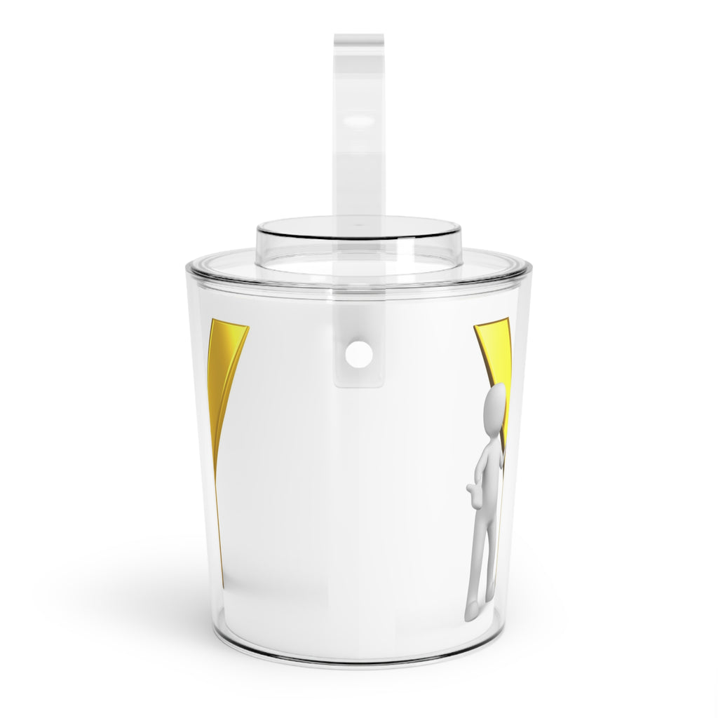 Gold Letter Y Cartoon Figure Ice Bucket | Ice Bucket with Tongs