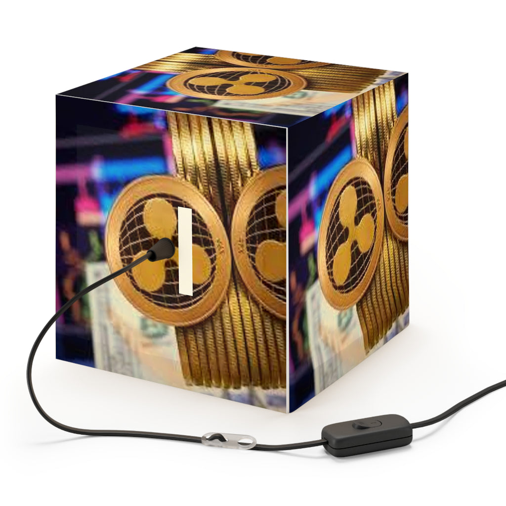 Ripple Cryptocurrency Coin Light Cube Lamp | Crypto Decor, Trading Chart Accent