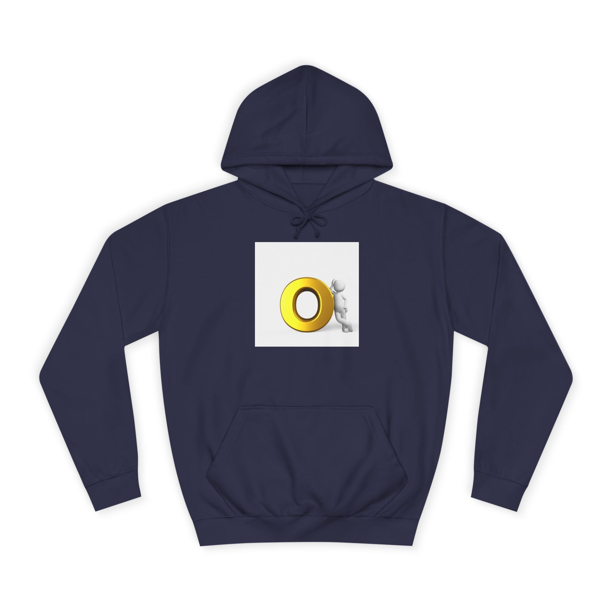 Gold O Letter with 3D Figure Hoodie | Monogram O Sweatshirt
