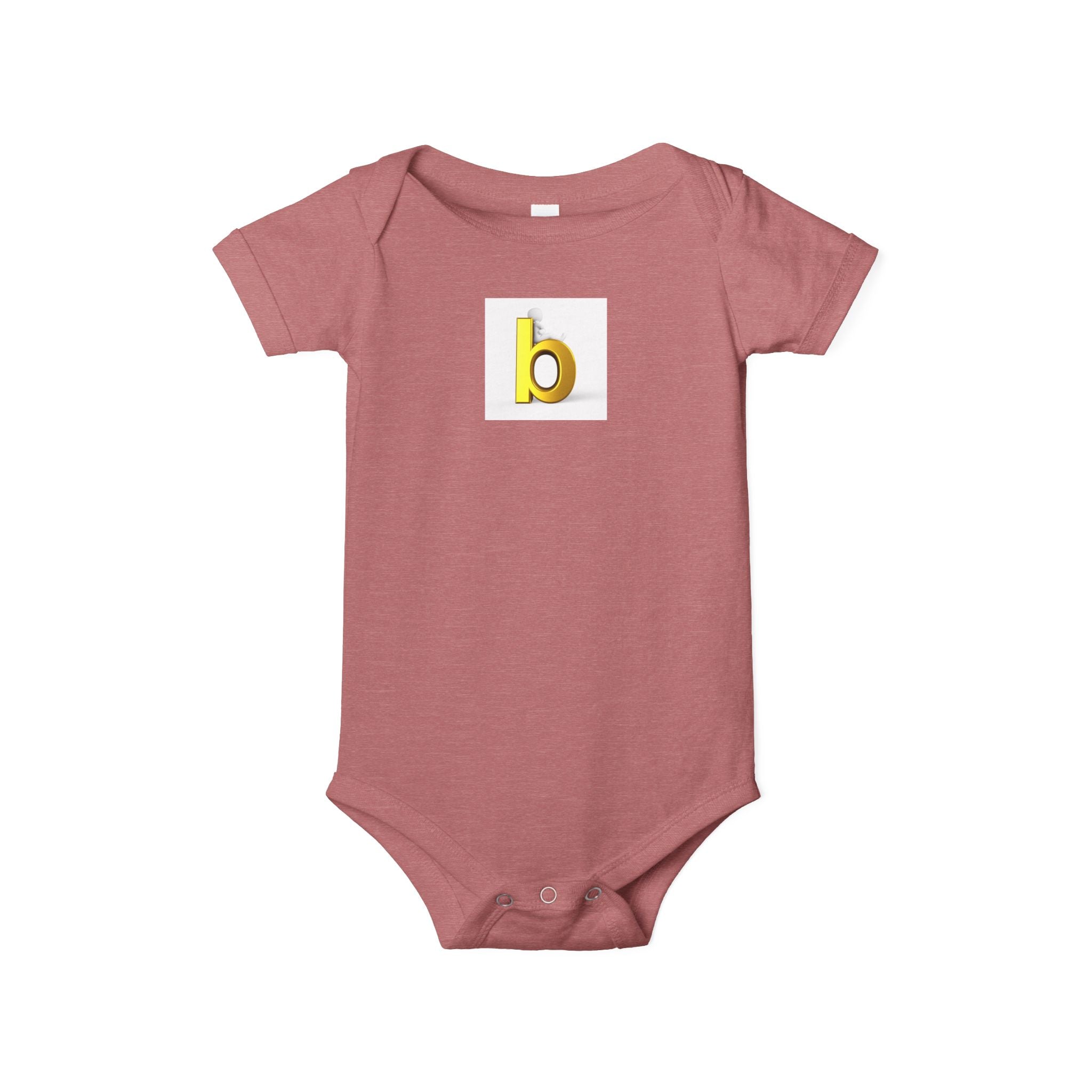 Body de bébé minuscule jaune avec la lettre b | Body pour bébé