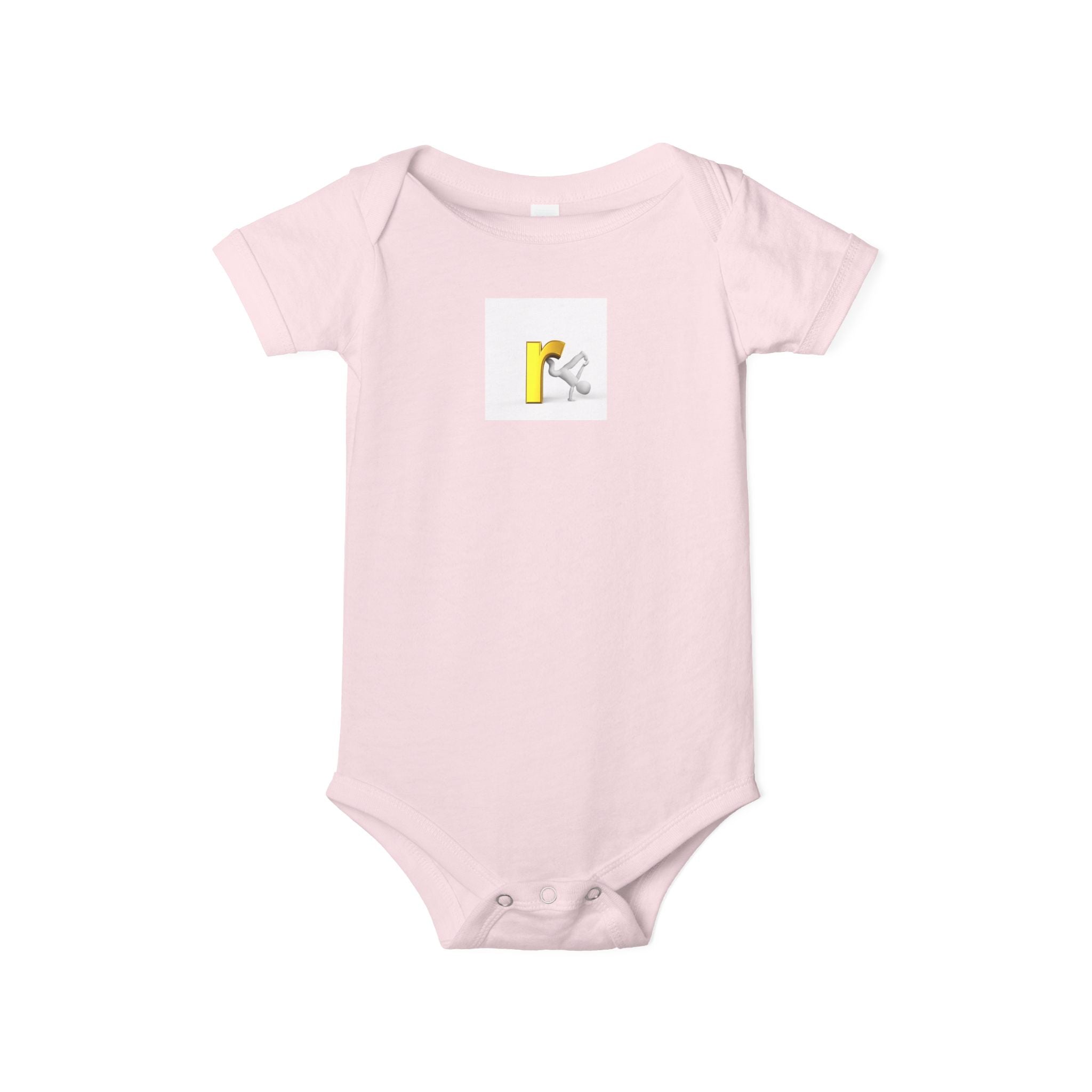 Body pour bébé monogramme lettre R jaune | Combinaison une pièce en jersey pour bébé