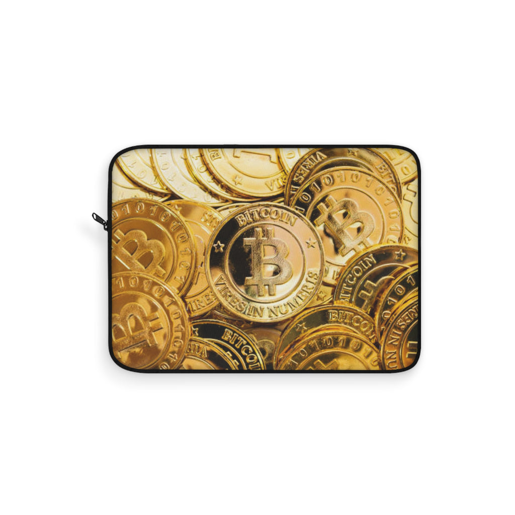 Bitcoin Coin Pattern Laptop Sleeve | Cryptocurrency Crypto Cash Design