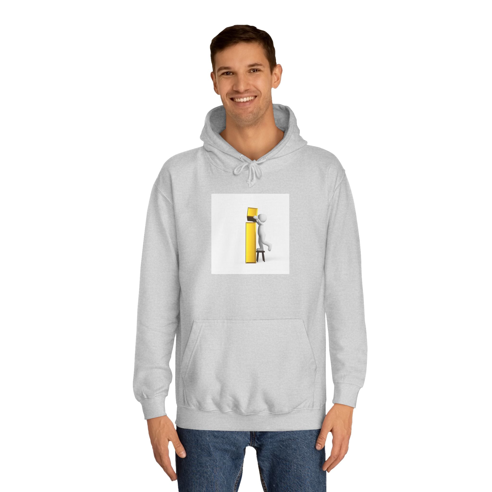 Stick Figure Building Letter i Hoodie | Minimal Illustration