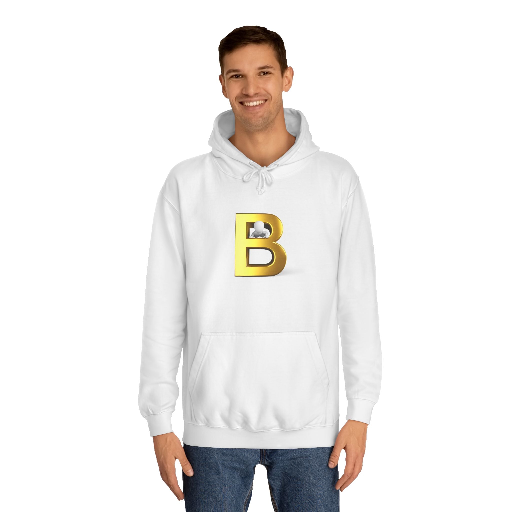 Gold Letter B Hoodie | Monogram Initial Sweatshirt