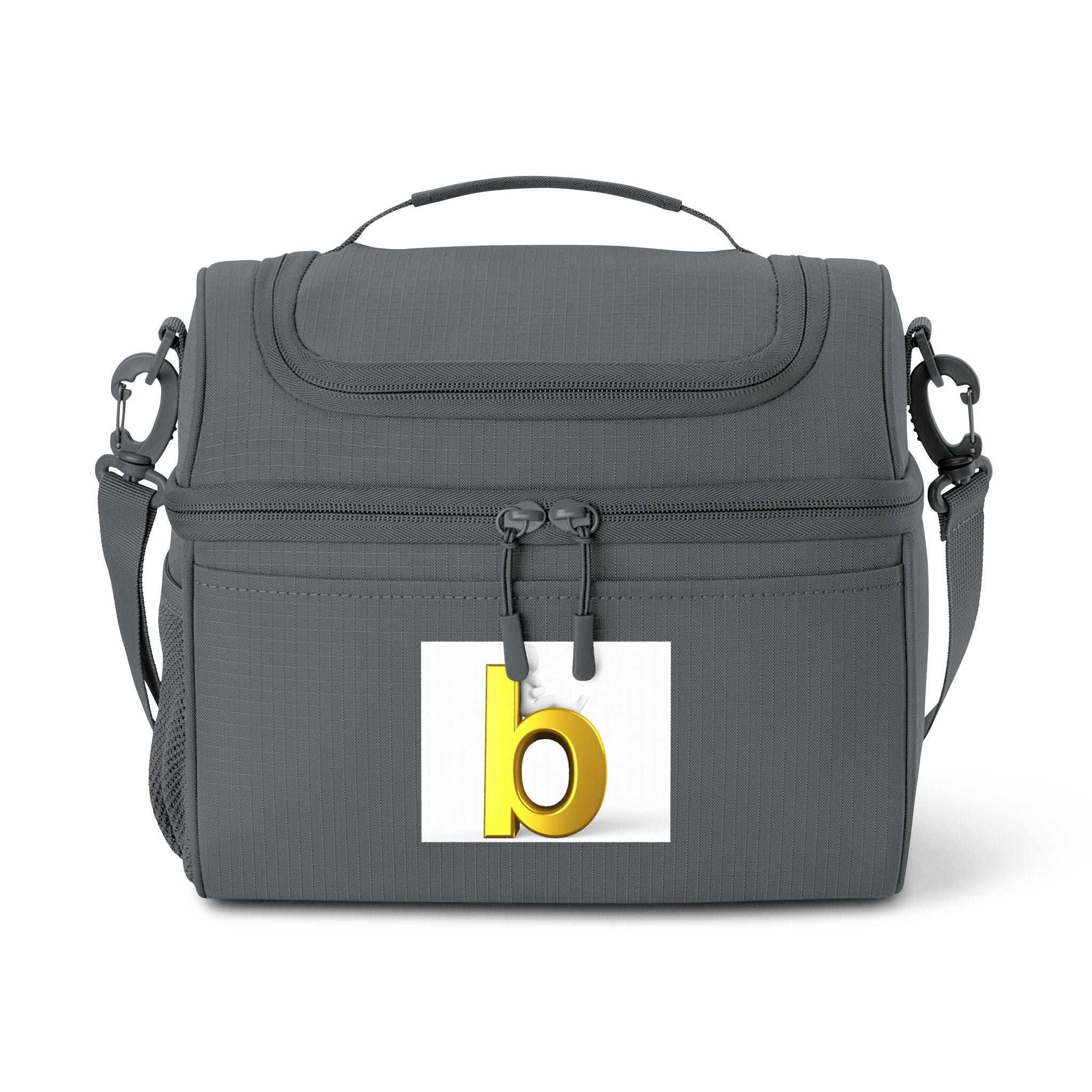 Yellow Letter B monogram Cooler Bag | Insulated lunch tote