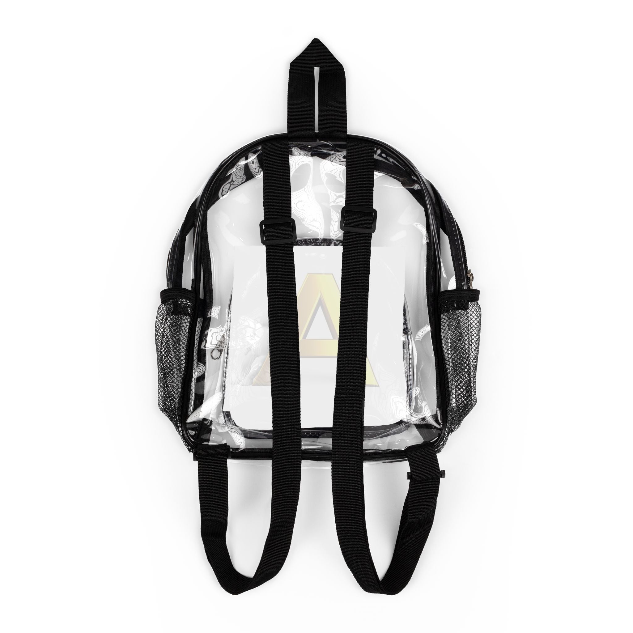 Gold Letter A Monogram Clear Stadium Backpack | Transparent School Bag