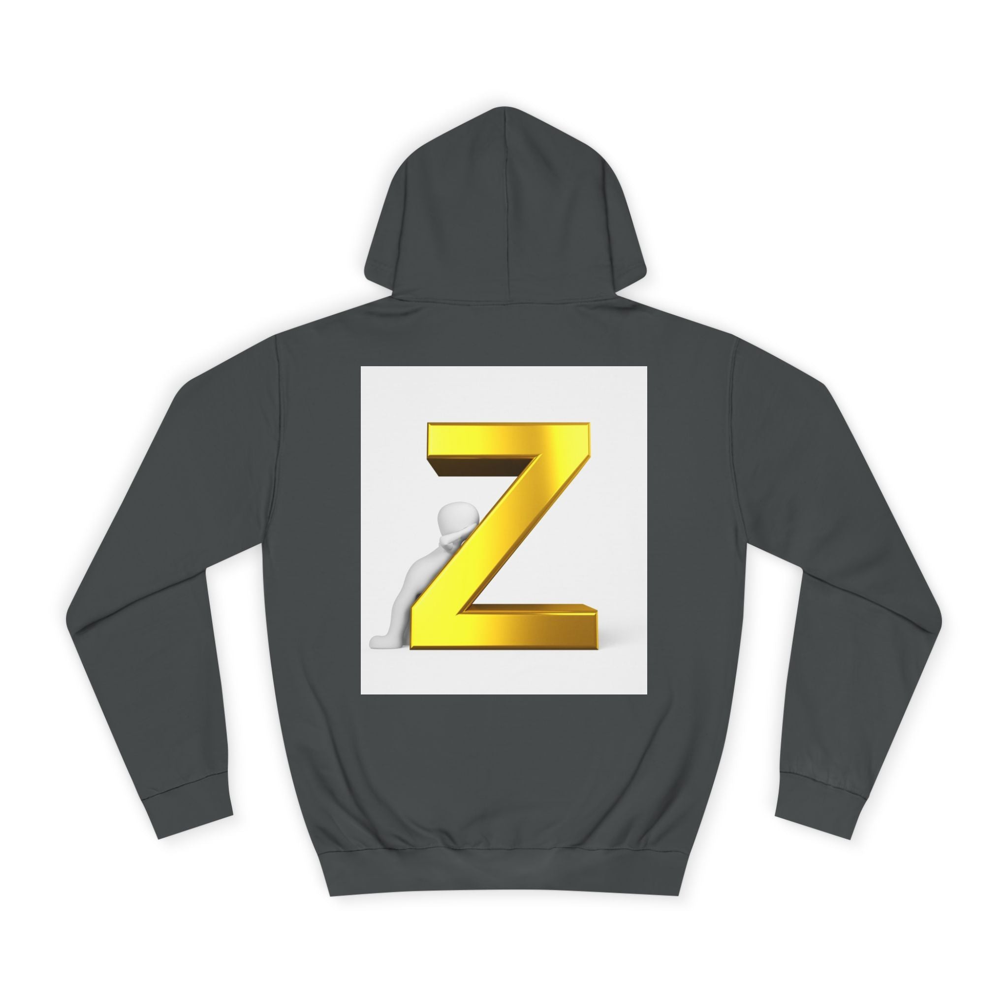 Gold 3D Letter Z Hoodie | Monogram Initial Sweatshirt