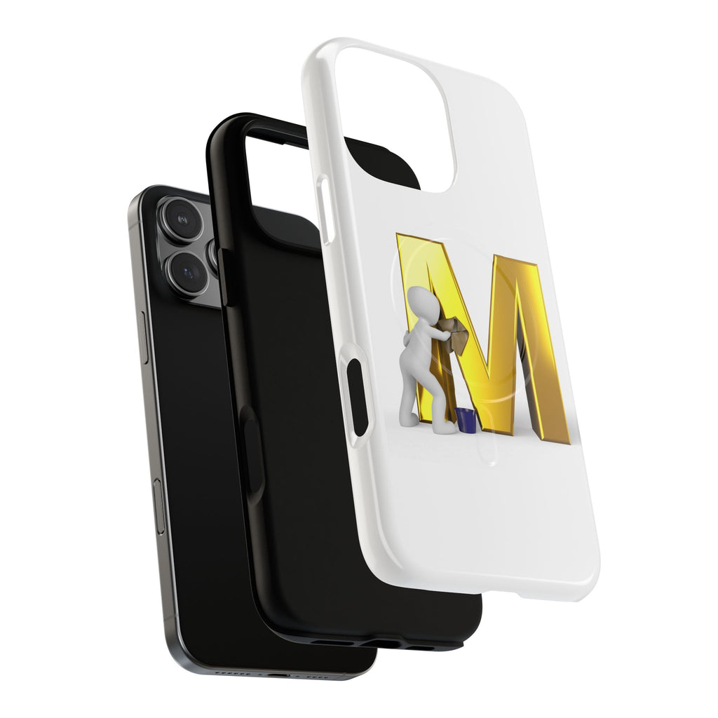 Gold Letter M with Worker Phone Case | Magnetic Tough Case