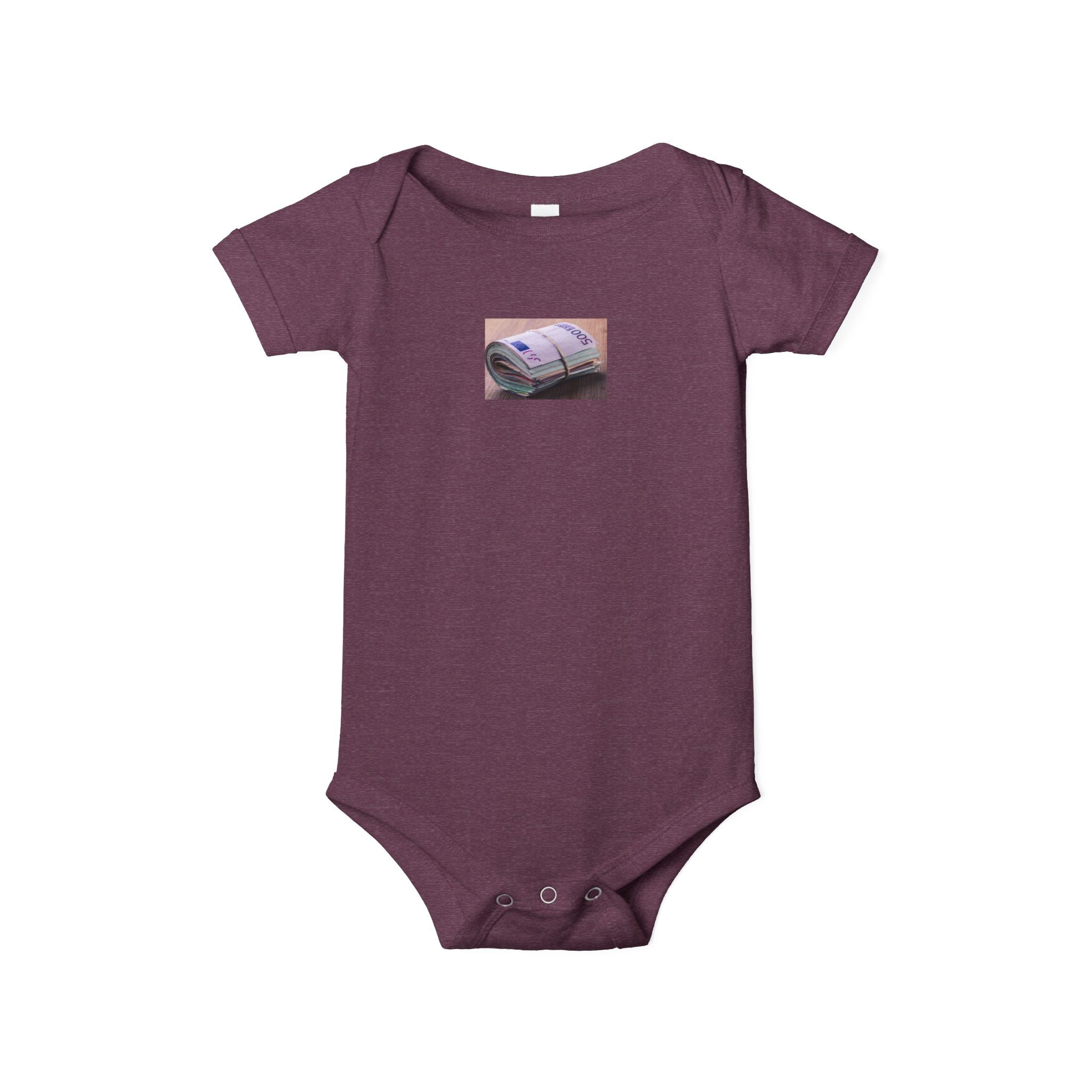 Grenouillère bébé motif pile de billets | Body imprimé argent