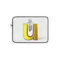 3D Gold Letter U with Figure Laptop Sleeve | Monogram Initial Case