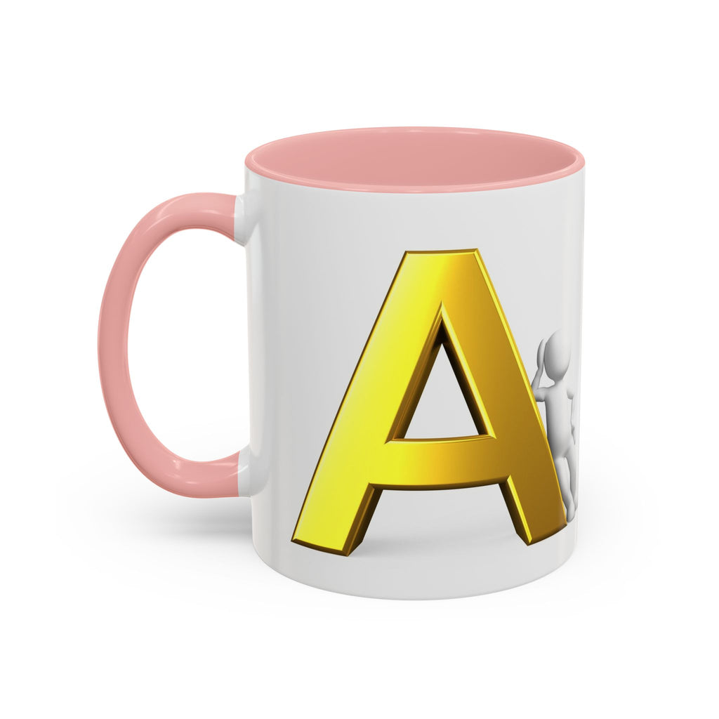 Gold Buchstabe A Tasse mit Initialen | Monogramm Buchstabe A Tasse