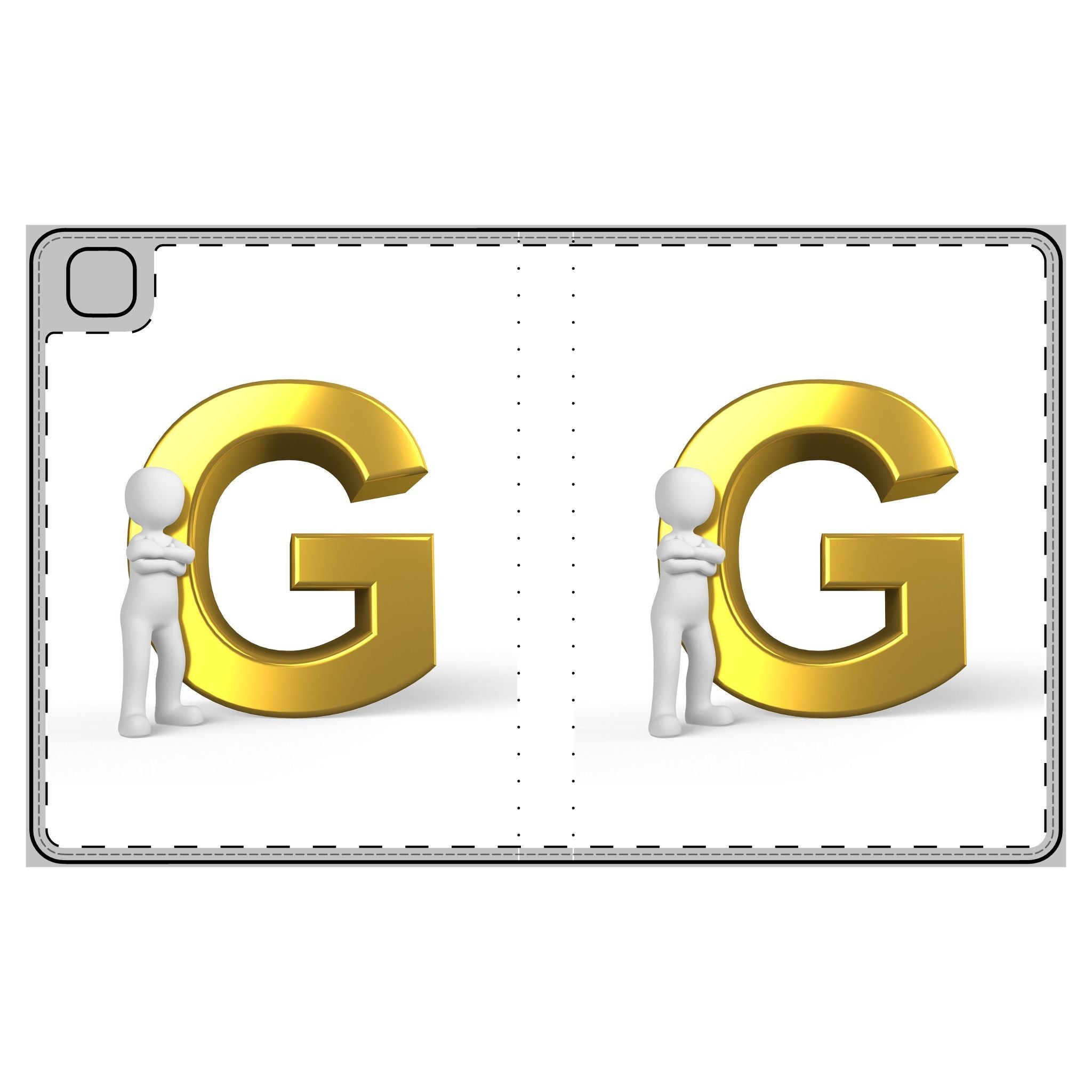 Gold Letter G Monogram Tablet Folio Case | Initial G Cover