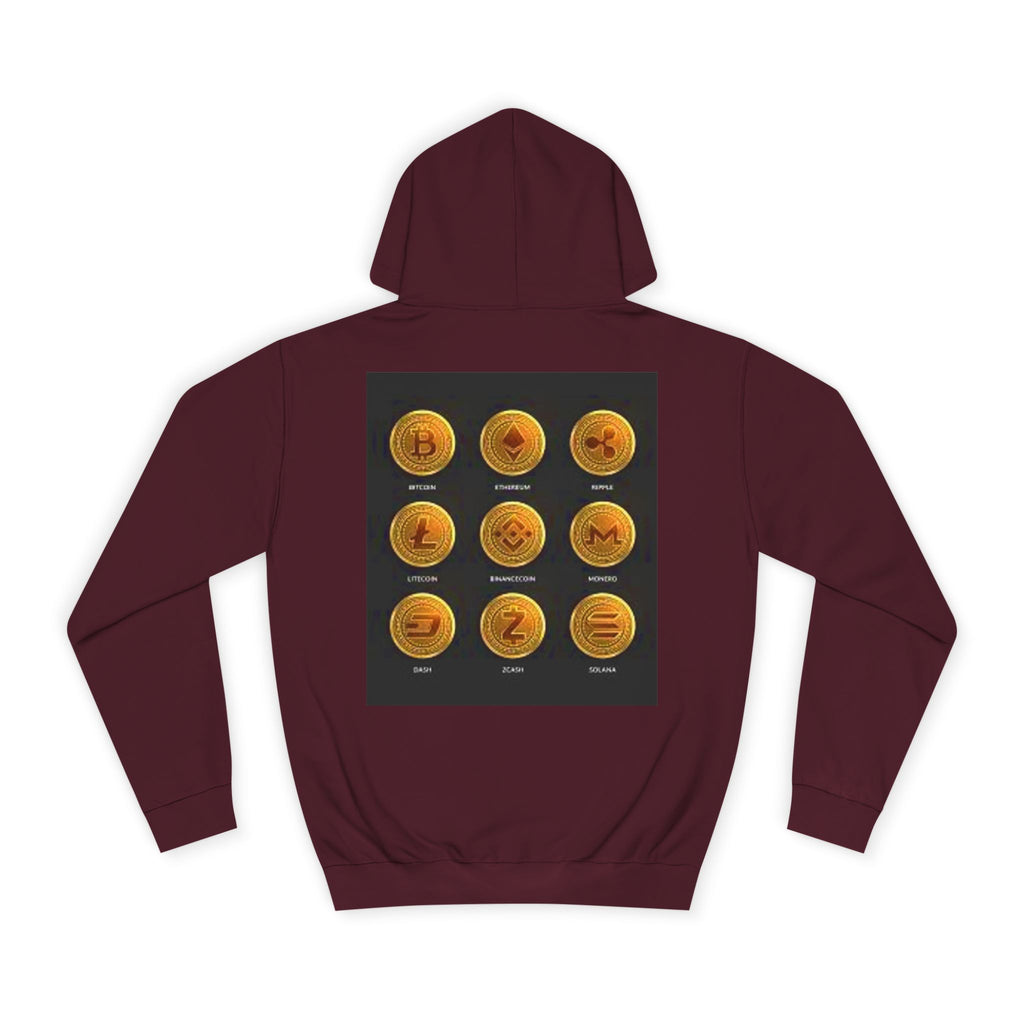 Crypto Coin Icons Hoodie | Bitcoin Ethereum Litecoin Ripple Doge Zcash Monero