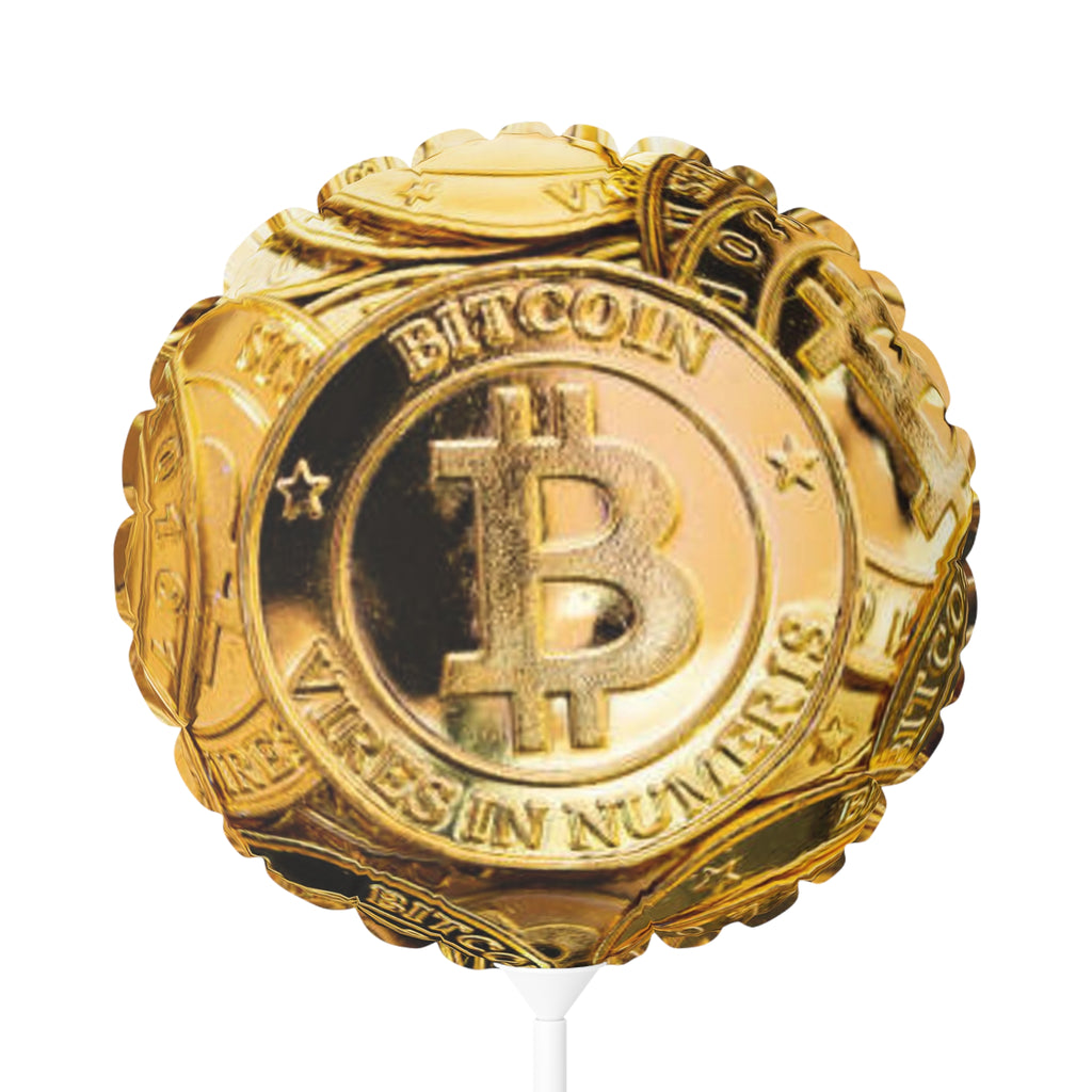 Gold Bitcoin Coin balloon Round Balloon | 11" Heart and Round Foil