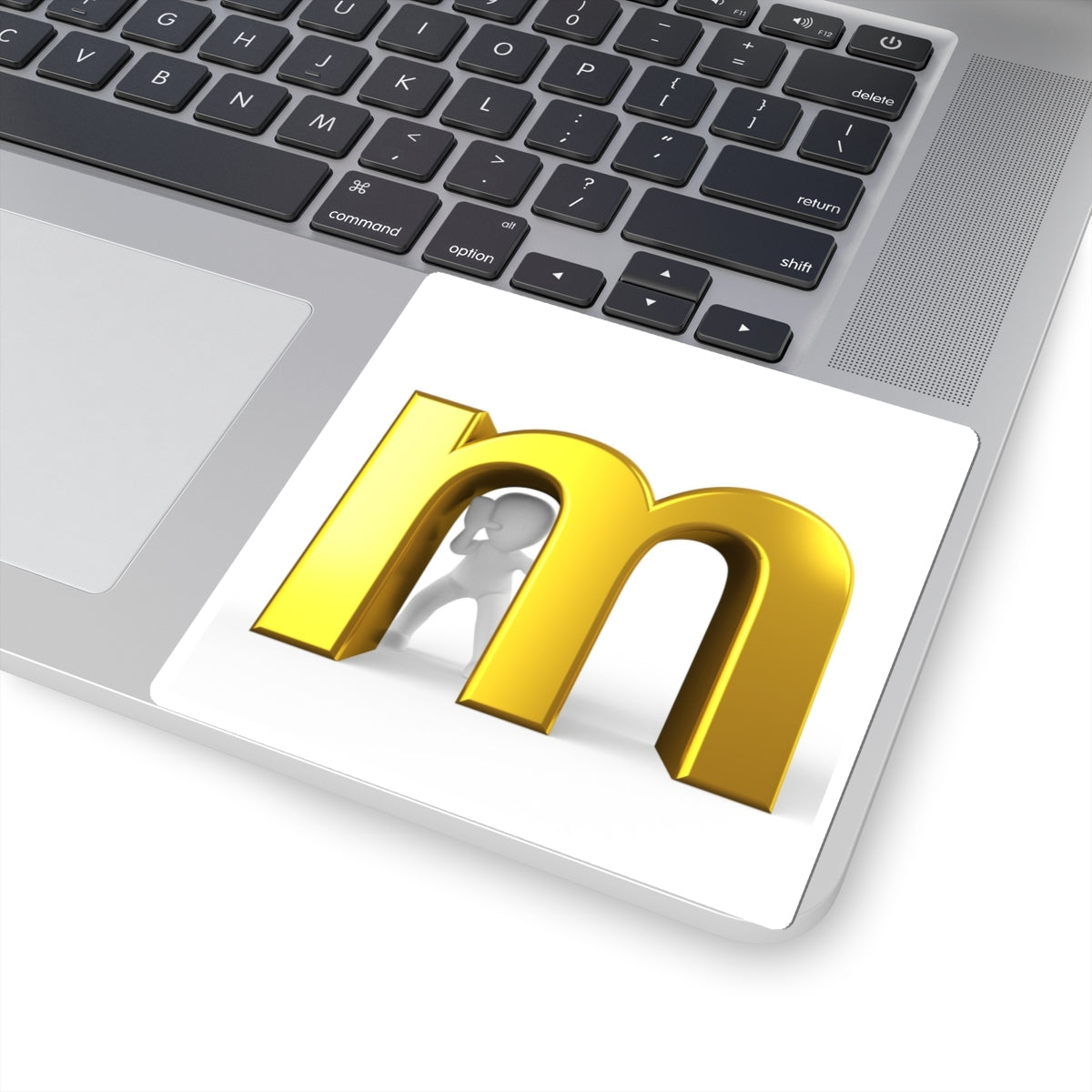 Gold Letter M Sticker | Monogram Kiss-Cut Sticker