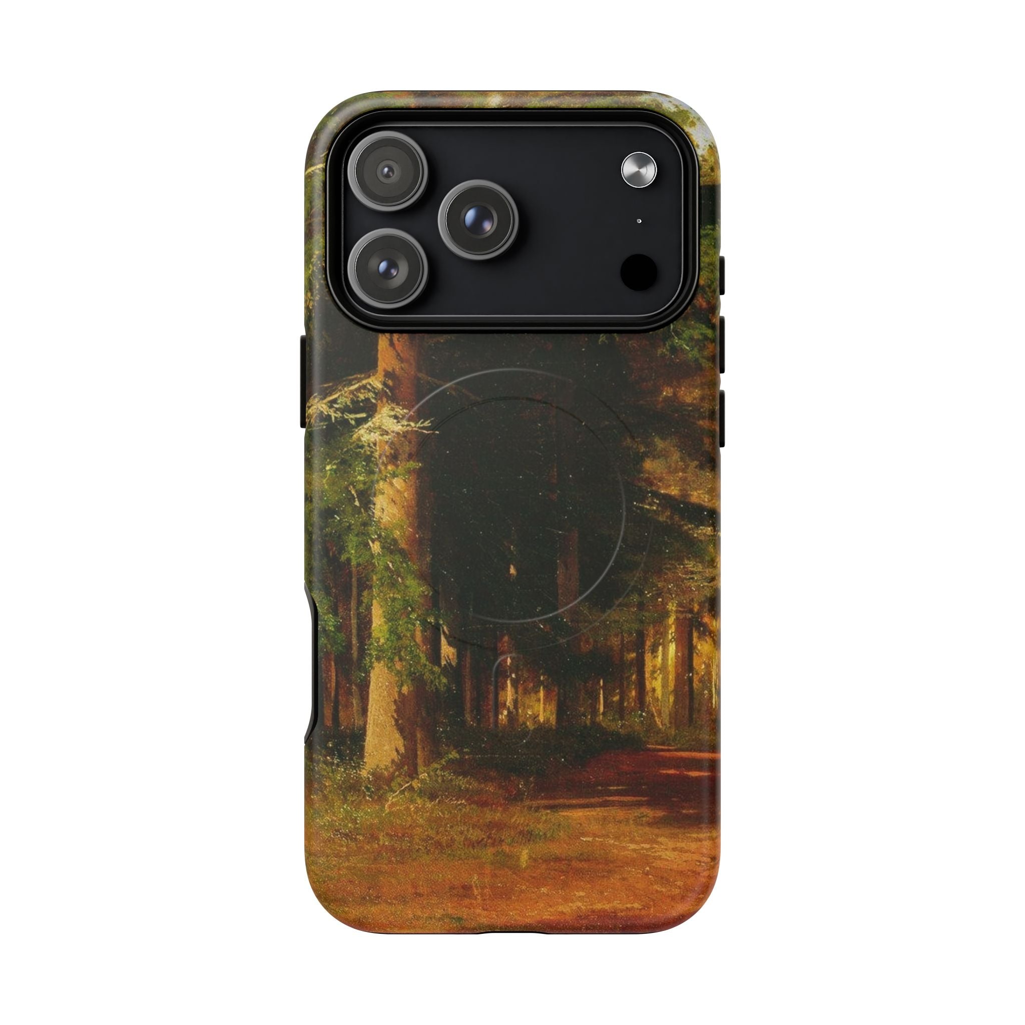 Coque de téléphone Chemin forestier d'automne | Coque magnétique robuste, illustration de paysage d'automne