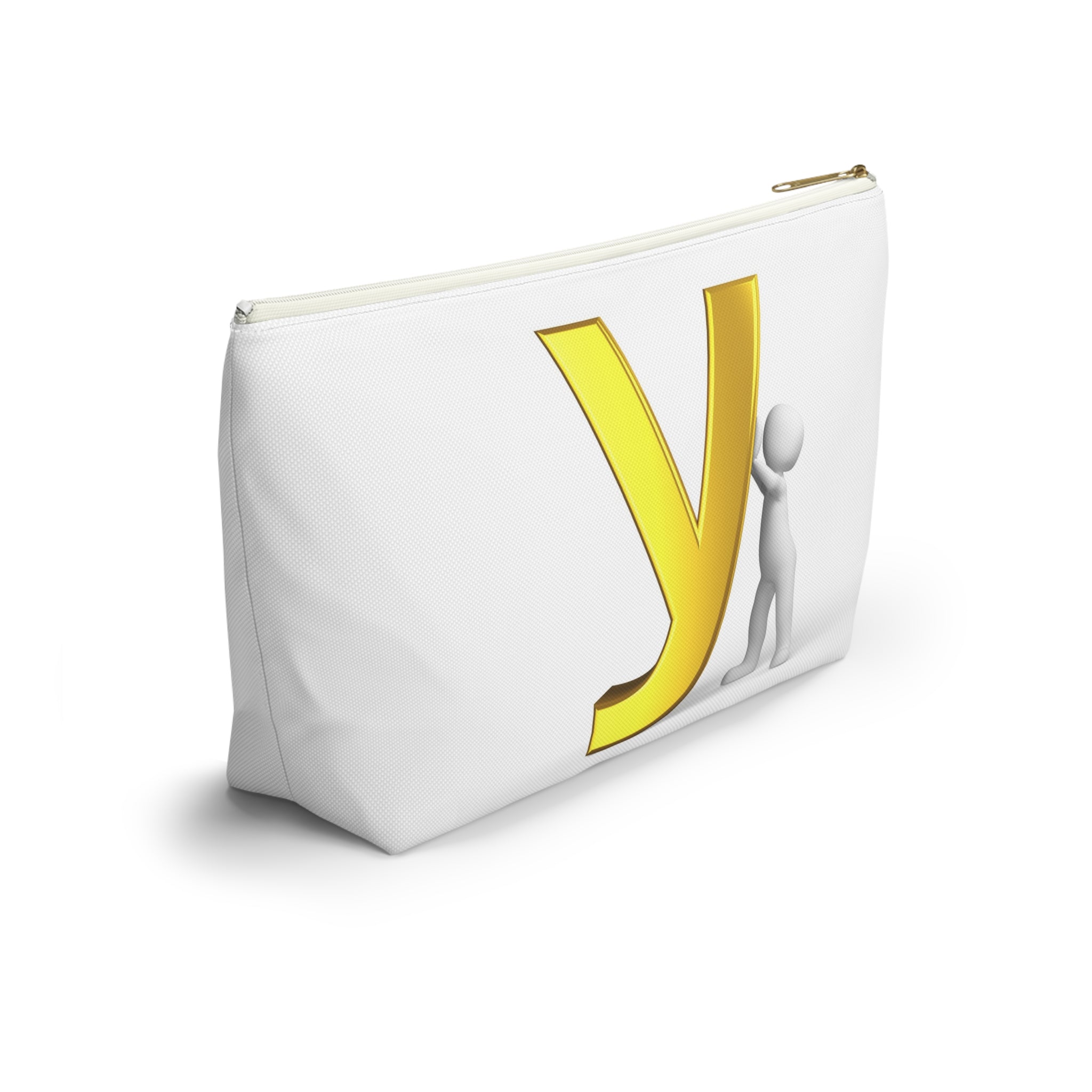 Gold Letter Y with 3D Figure Accessory Pouch