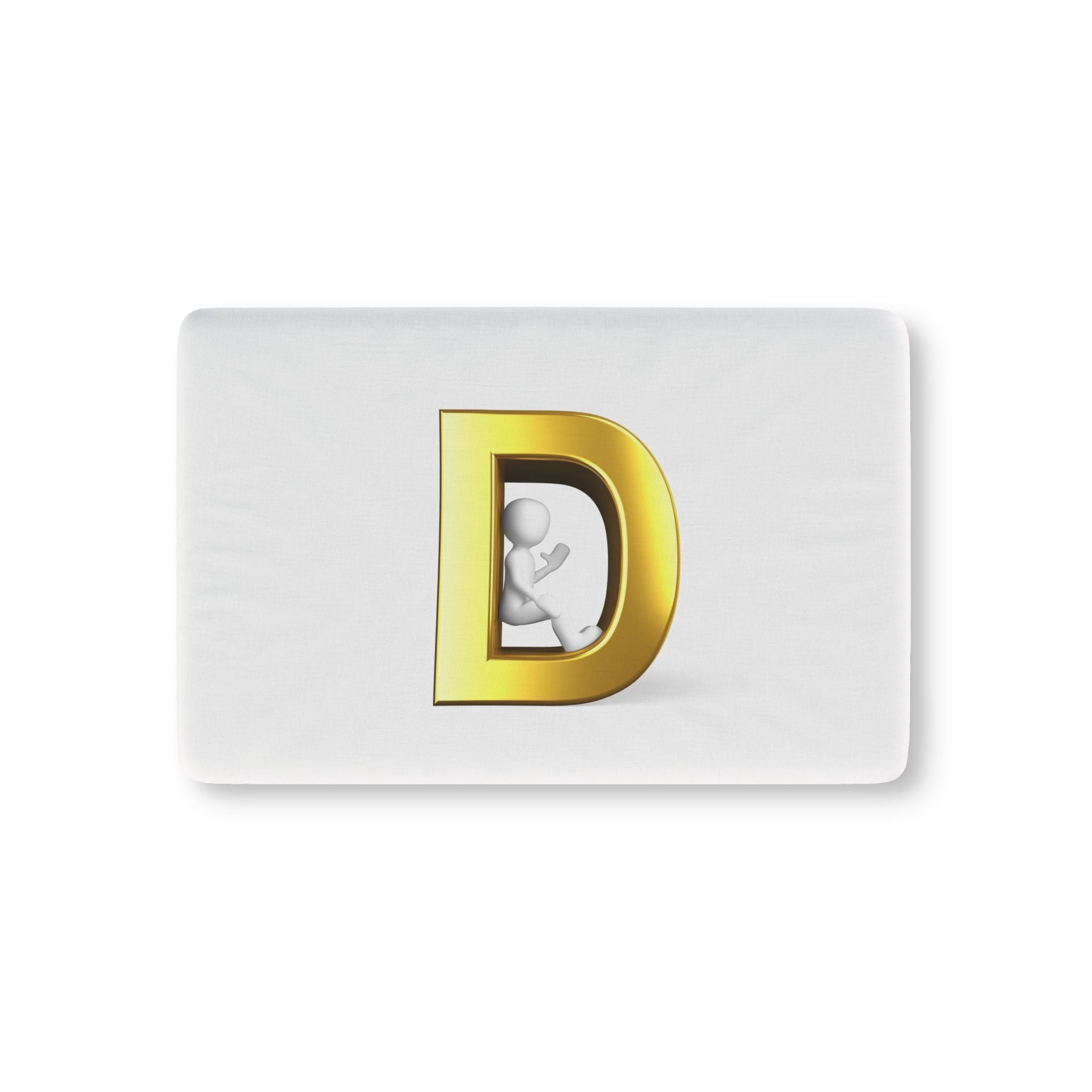 Gold Letter D with Baby Silhouette Baby Fitted Crib Sheet | Monogram Nursery