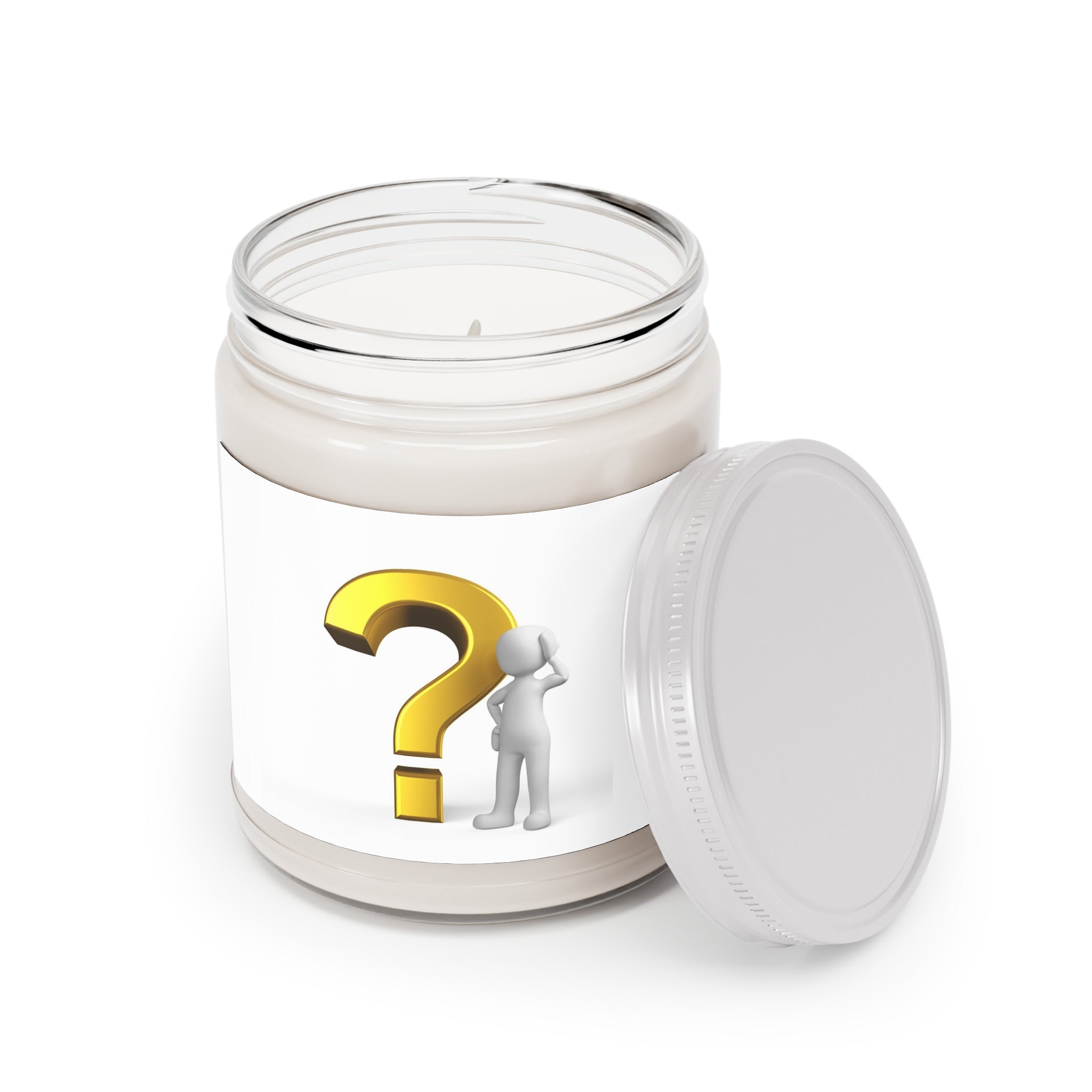 Question Mark Illustration Candle | 9oz Soy Candle with White Lid