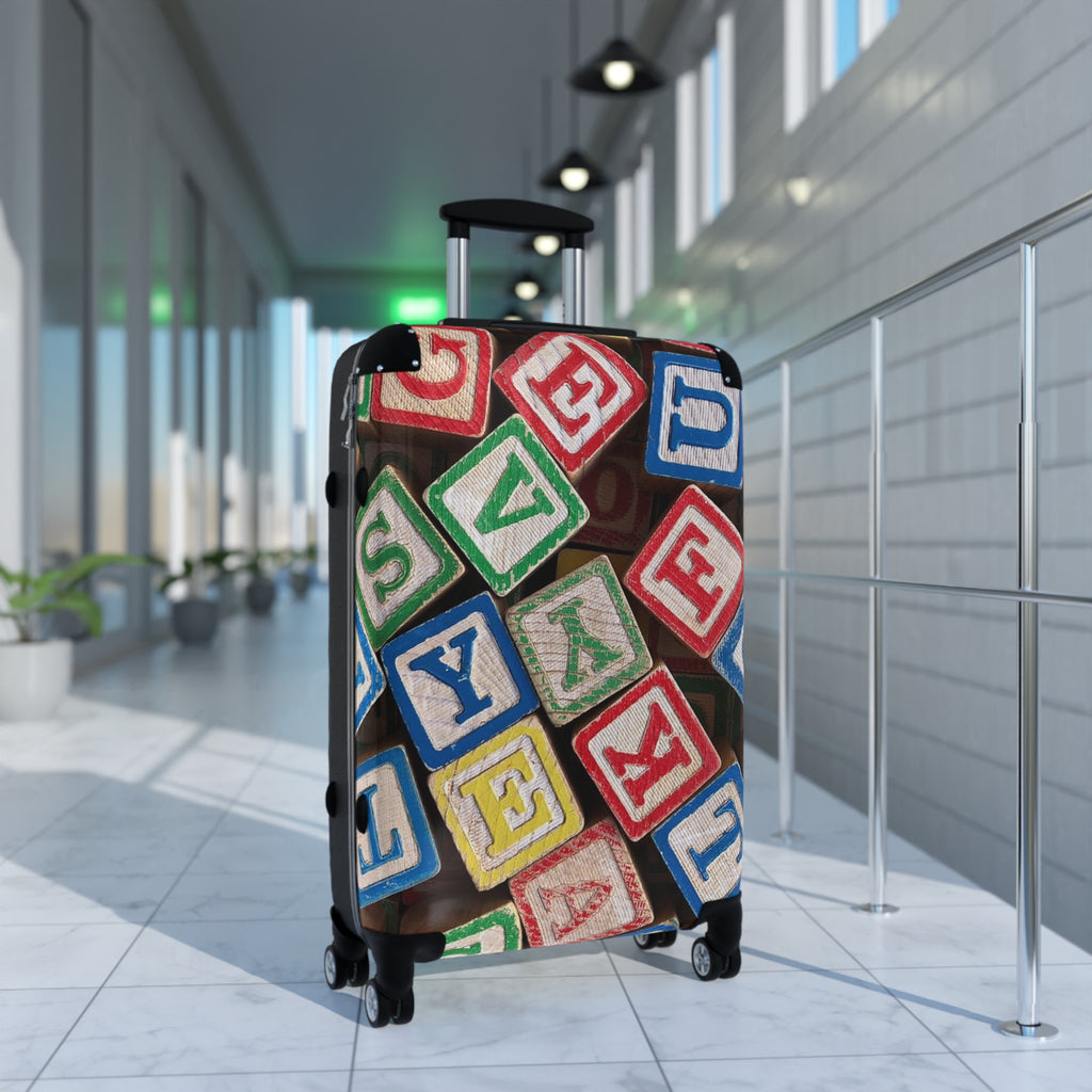 Colorful Alphabet Blocks Suitcase | Kids Luggage, Educational Toy Pattern