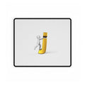 3D Stick Figure Climbing Gold Letter J Desk Mat | Large Mousepad