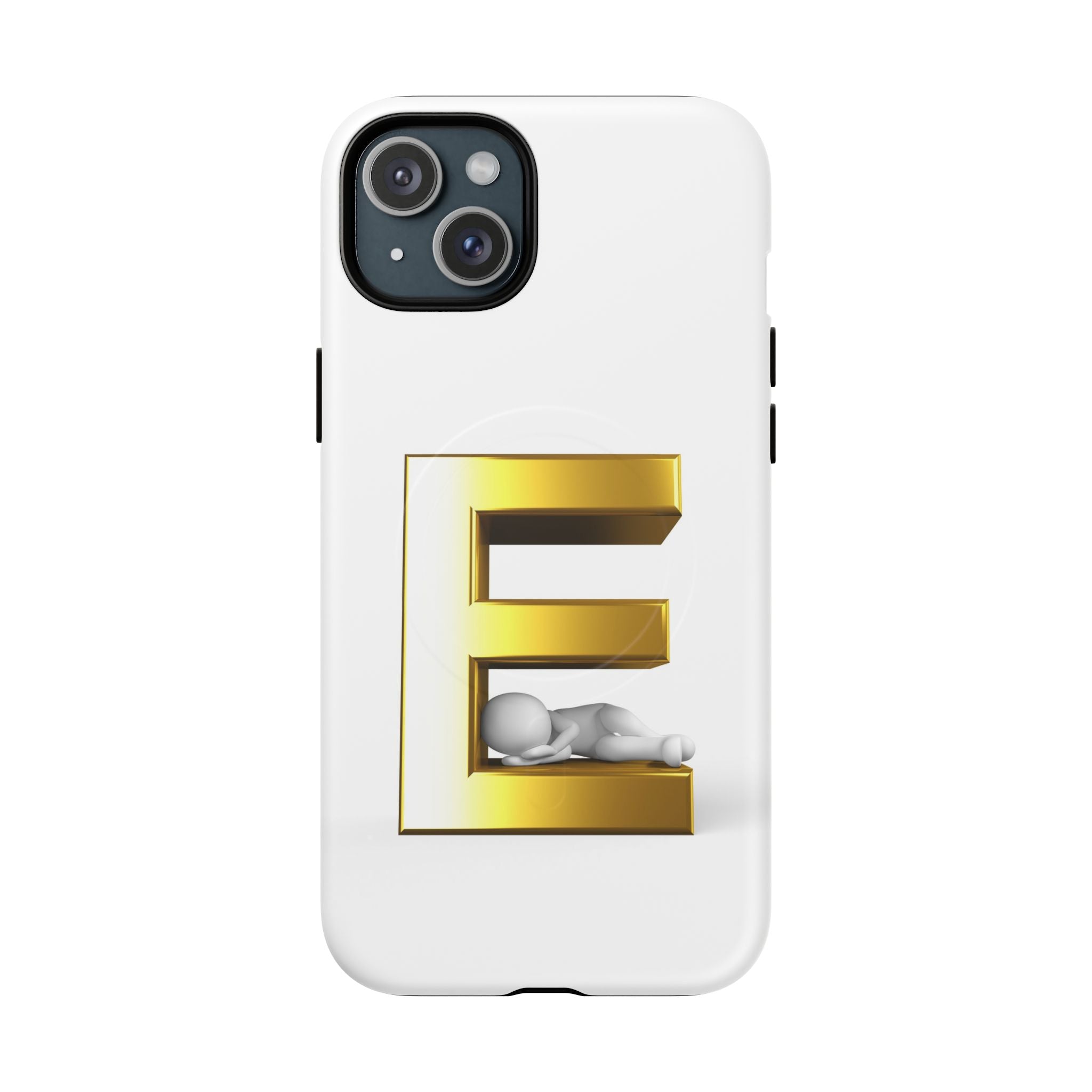 Coque de téléphone Monogramme Lettre E Dorée | Coque Magnétique Renforcée