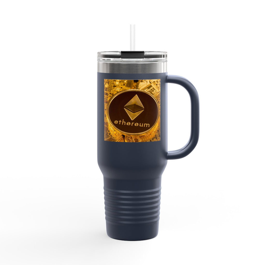 Ethereum Coin Design 40oz Travel Mug | Crypto Logo Insulated Tumbler