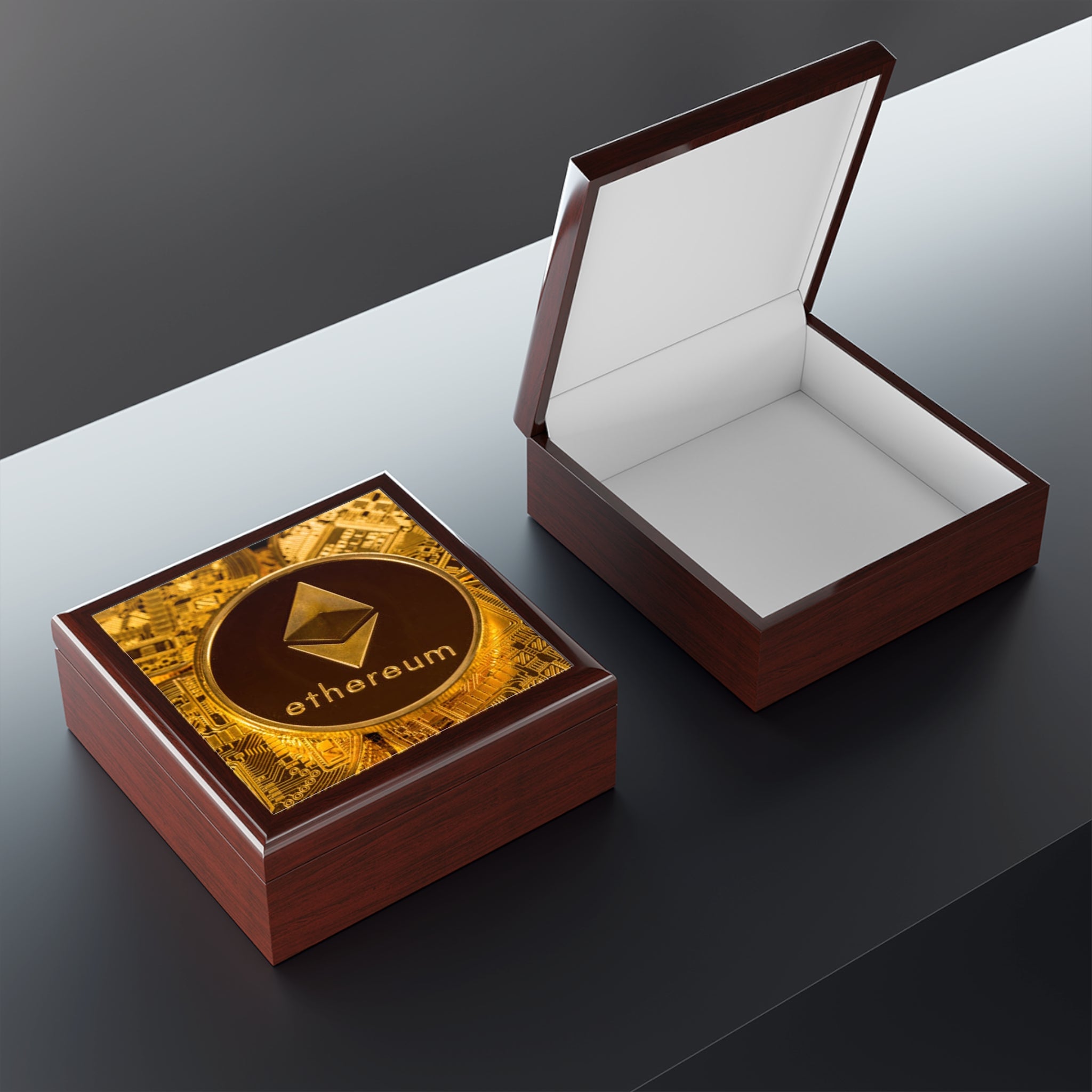 Ethereum Coin Jewelry Box | Crypto Crypto-themed Trinket Box, Blockchain Design