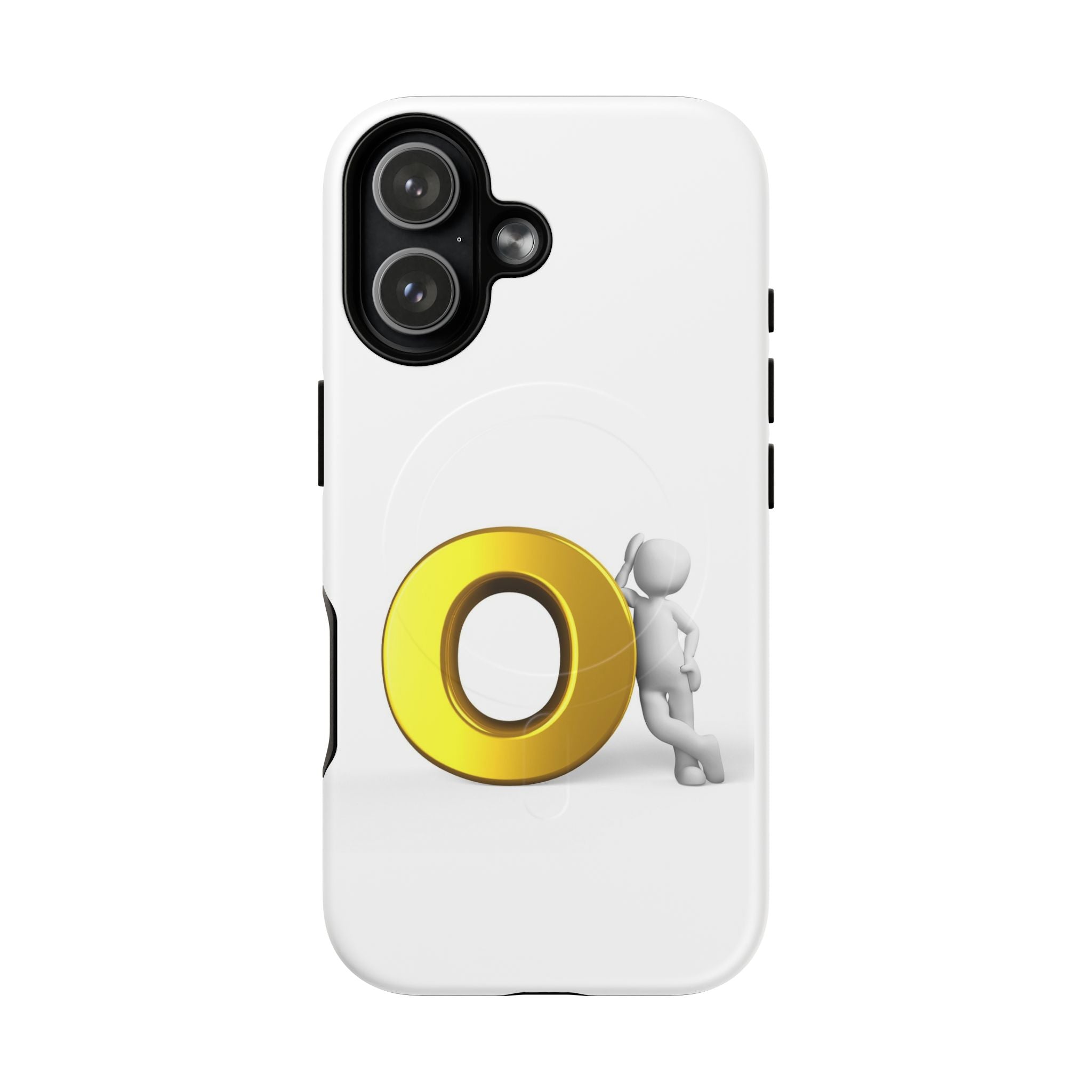 3D Gold Letter O Character phone case | Tough Magnetic Case, magnetic compatible