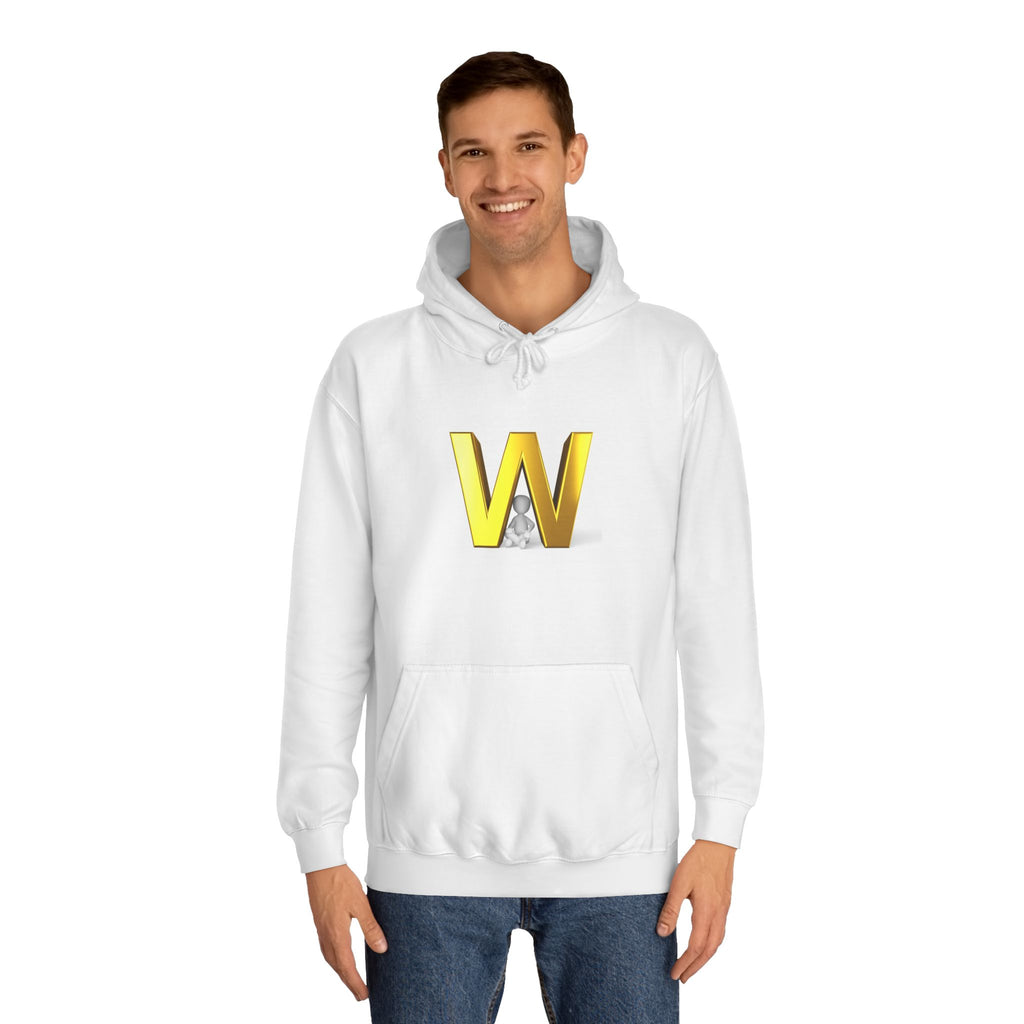Gold 3D Letter W Hoodie | Monogram Initial Sweatshirt