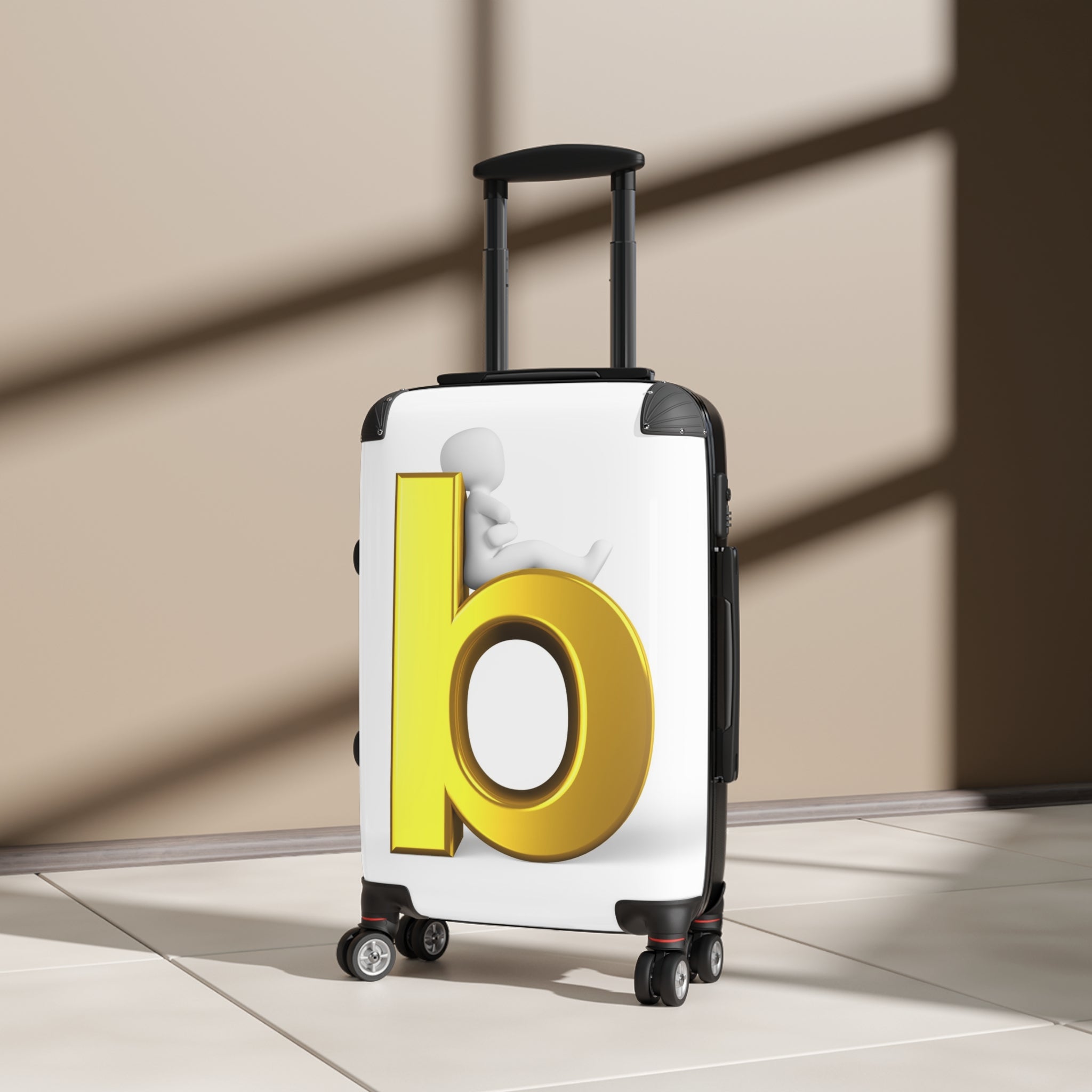 Gold Letter B Suitcase | Monogram Luggage