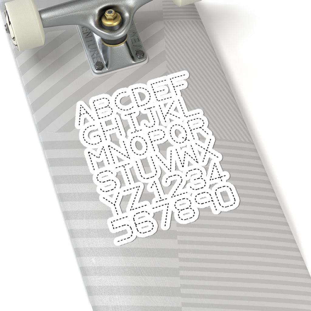 Dotted Outline Alphabet & Numbers Kiss-Cut Stickers | Alphabet Sticker Sheet