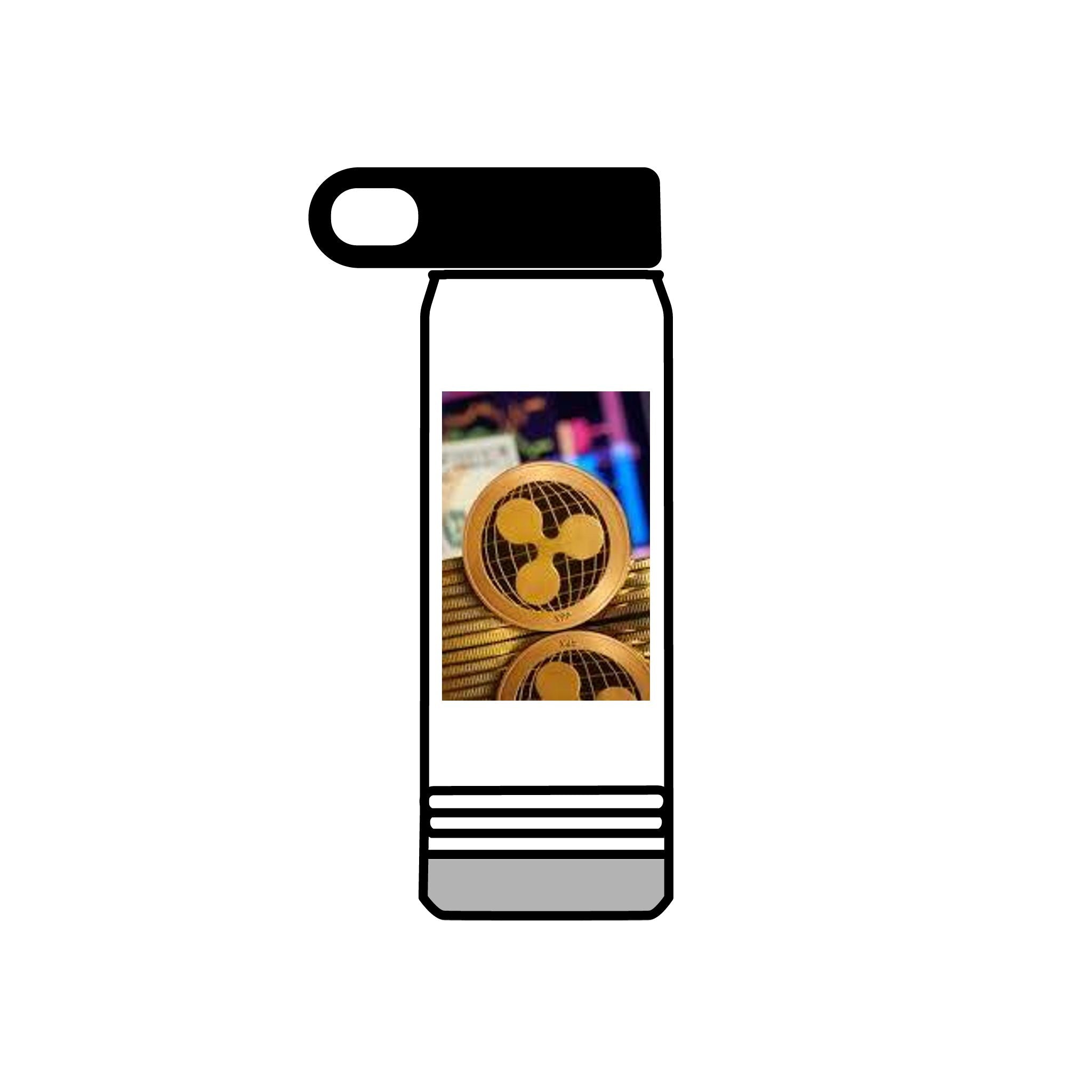 Bouteille d'eau Ripple Crypto Coin | Bouteille en acier inoxydable de 590 ml